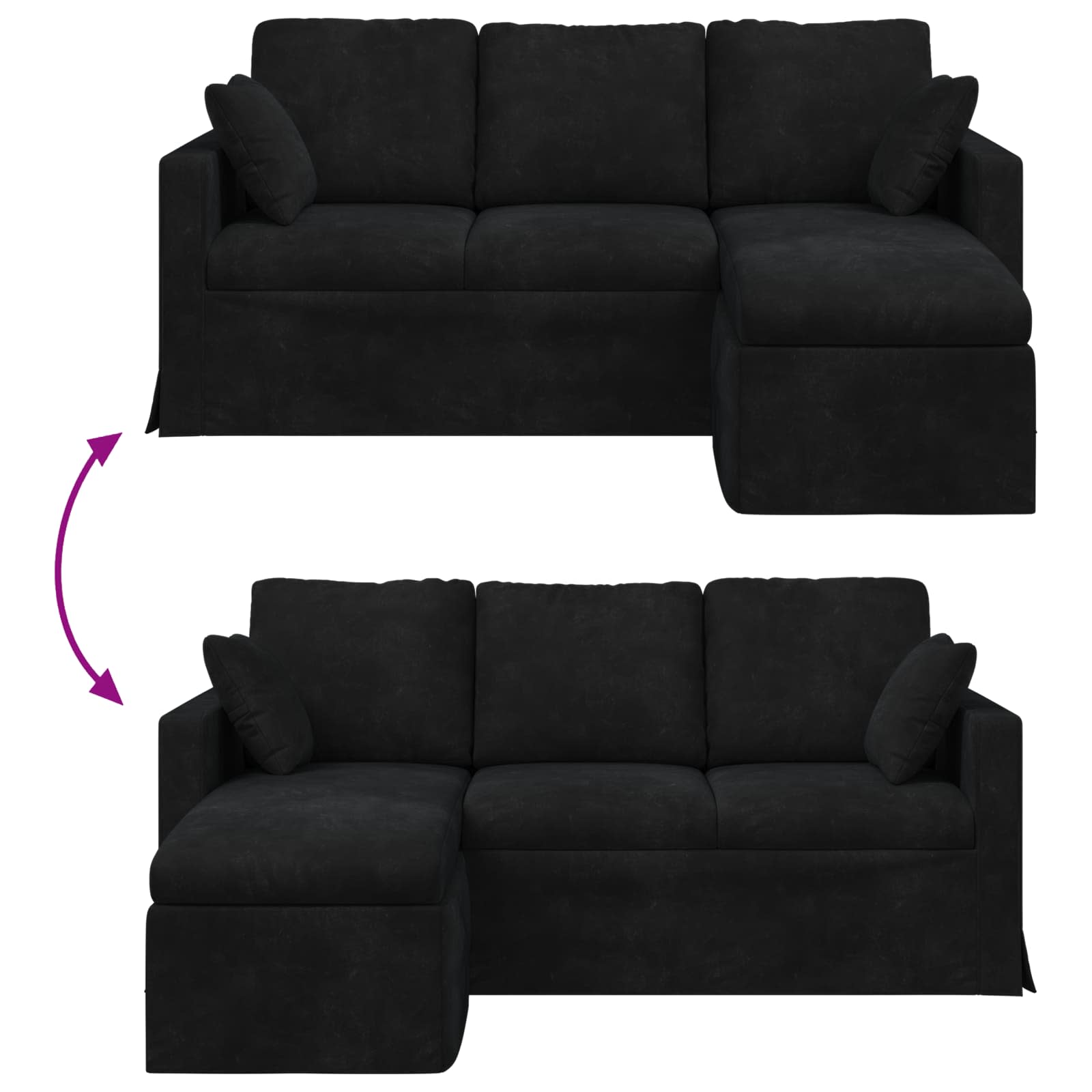 Sofa Schwarz 178 x 134 x 80 cm Samt