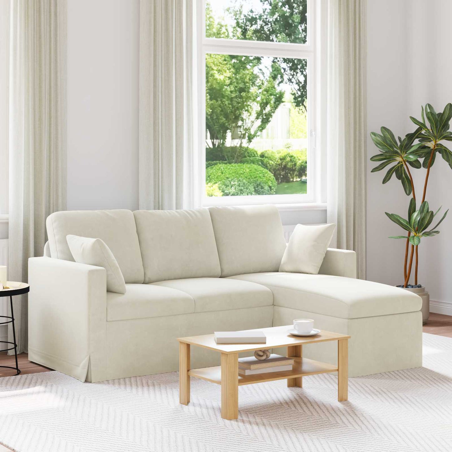 Sofa Creme 178 x 134 x 80 cm Samt