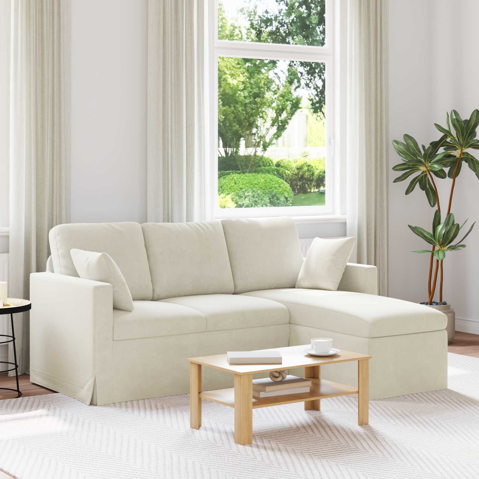Sofa Creme 178 x 134 x 80 cm Samt