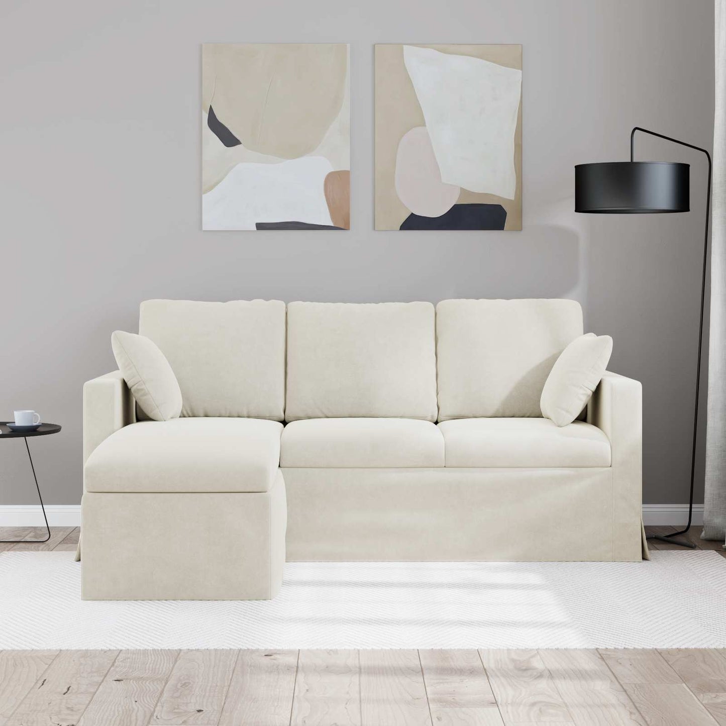 Sofa Creme 178 x 134 x 80 cm Samt