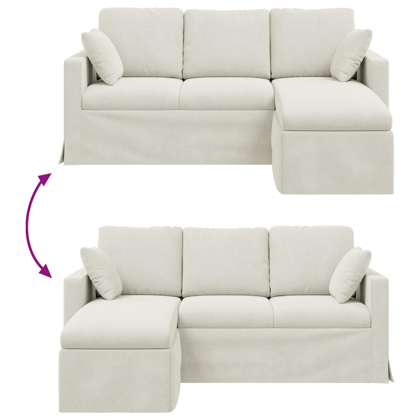 Sofa Creme 178 x 134 x 80 cm Samt