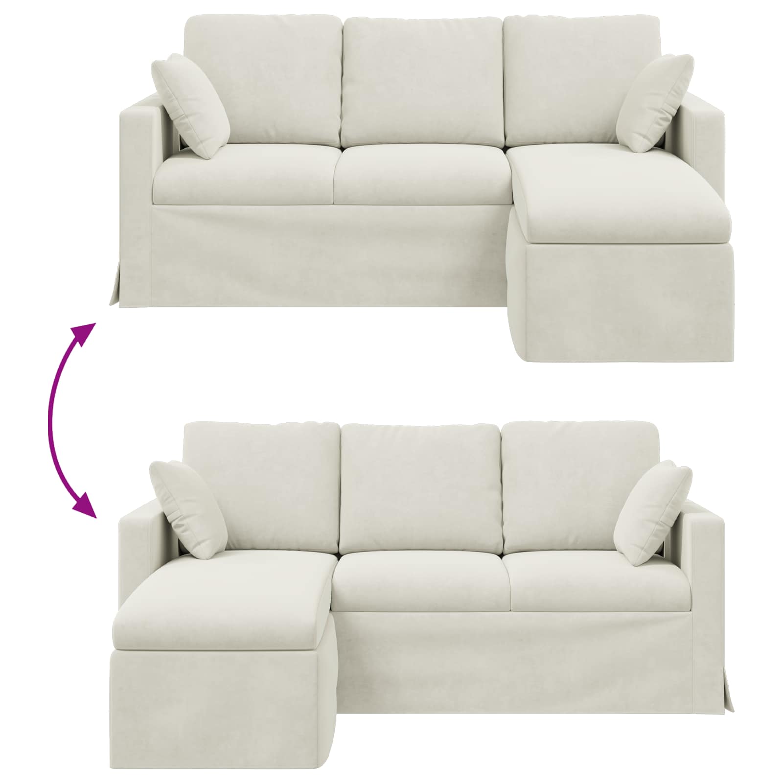Sofa Creme 178 x 134 x 80 cm Samt