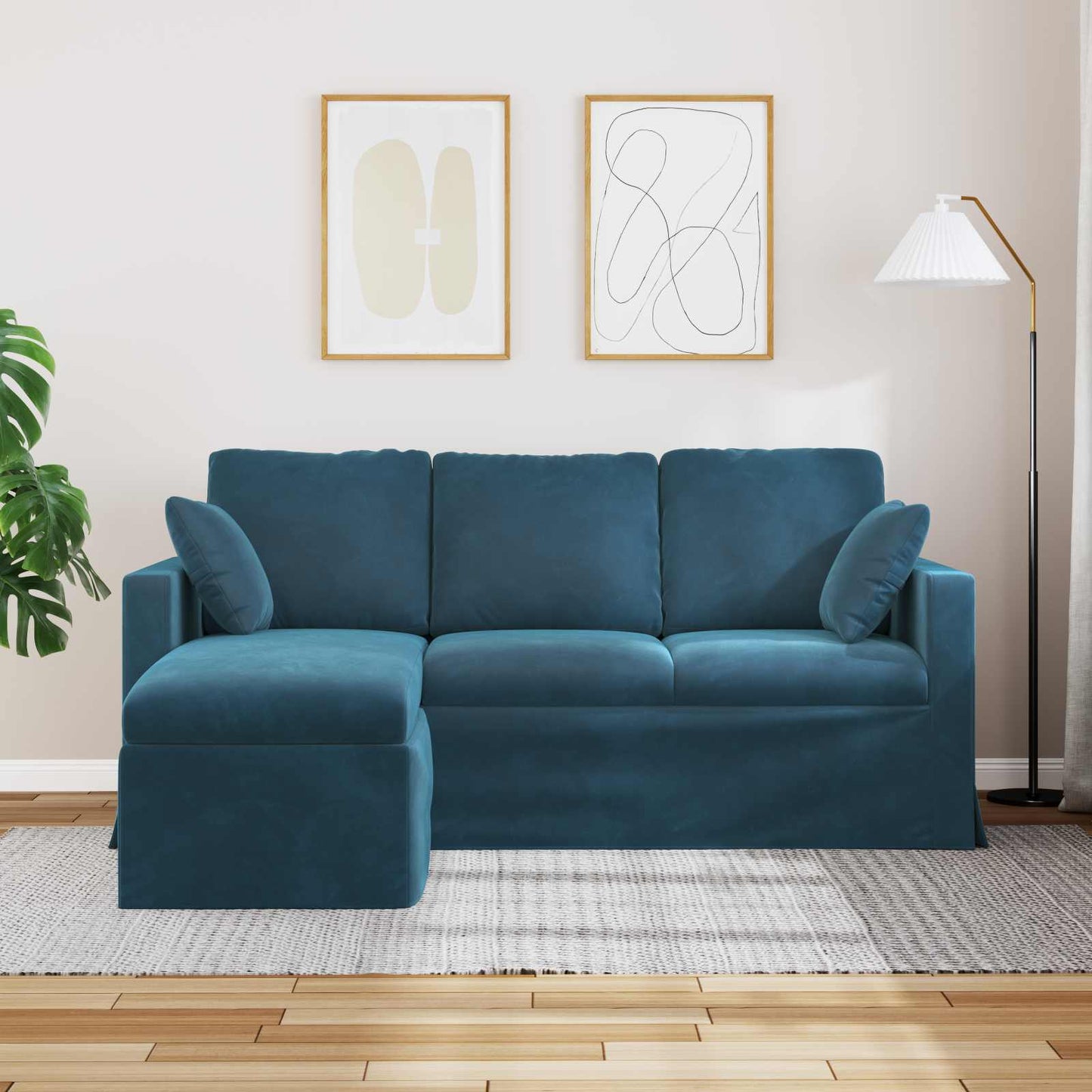 Sofa Blau 178 x 134 x 80 cm Samt