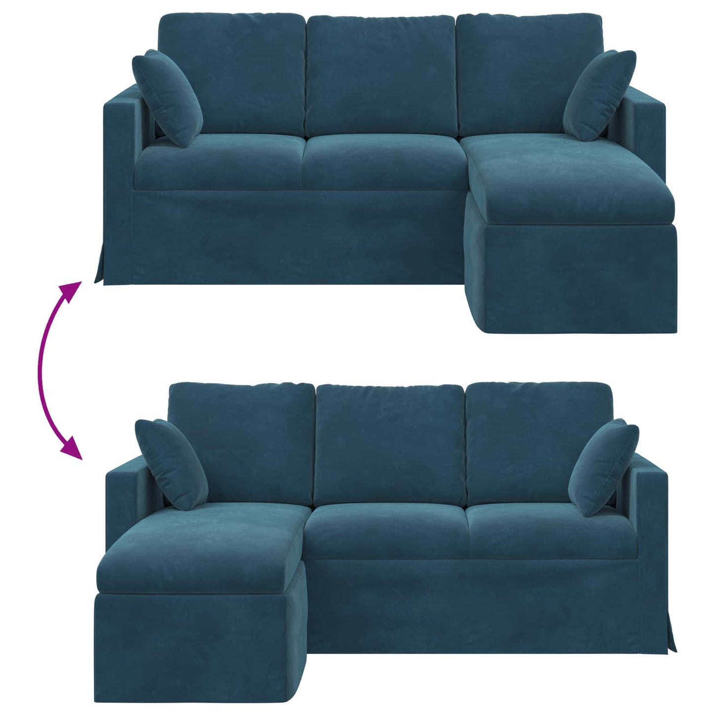 Sofa Blau 178 x 134 x 80 cm Samt