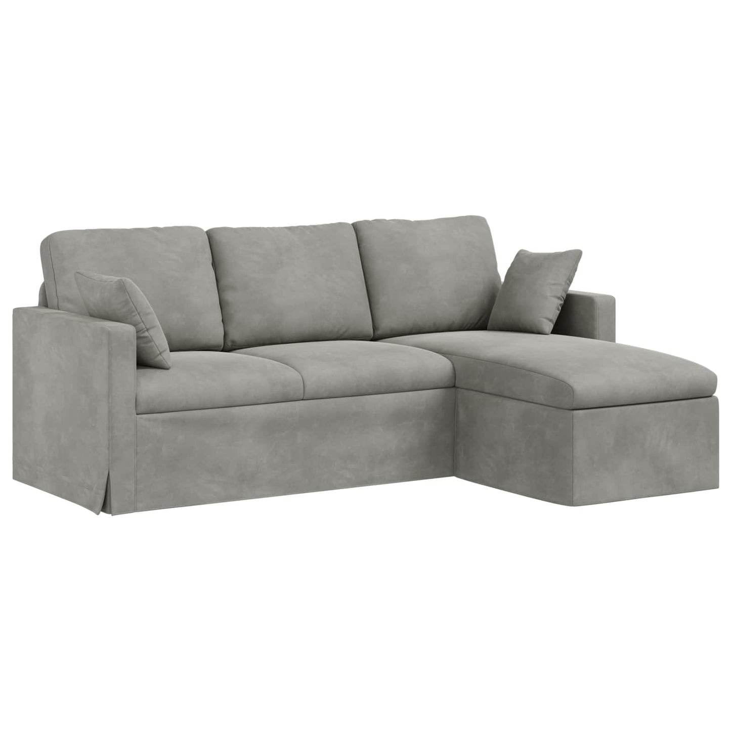 Sofa Hellgrau 198 x 134 x 80 cm Samt