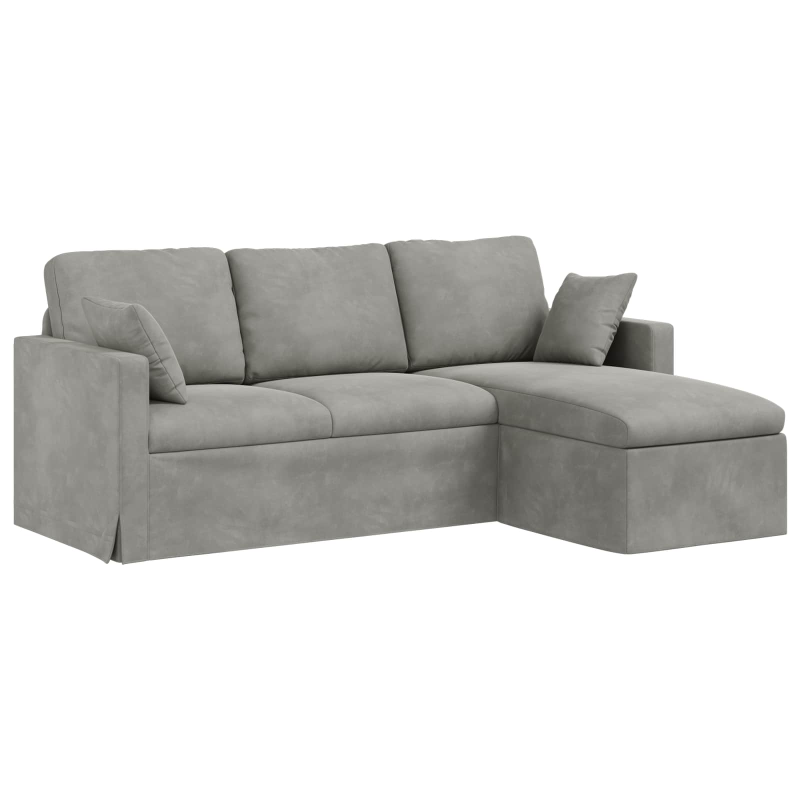 Sofa Hellgrau 198 x 134 x 80 cm Samt