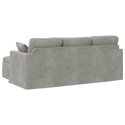 Sofa Hellgrau 198 x 134 x 80 cm Samt