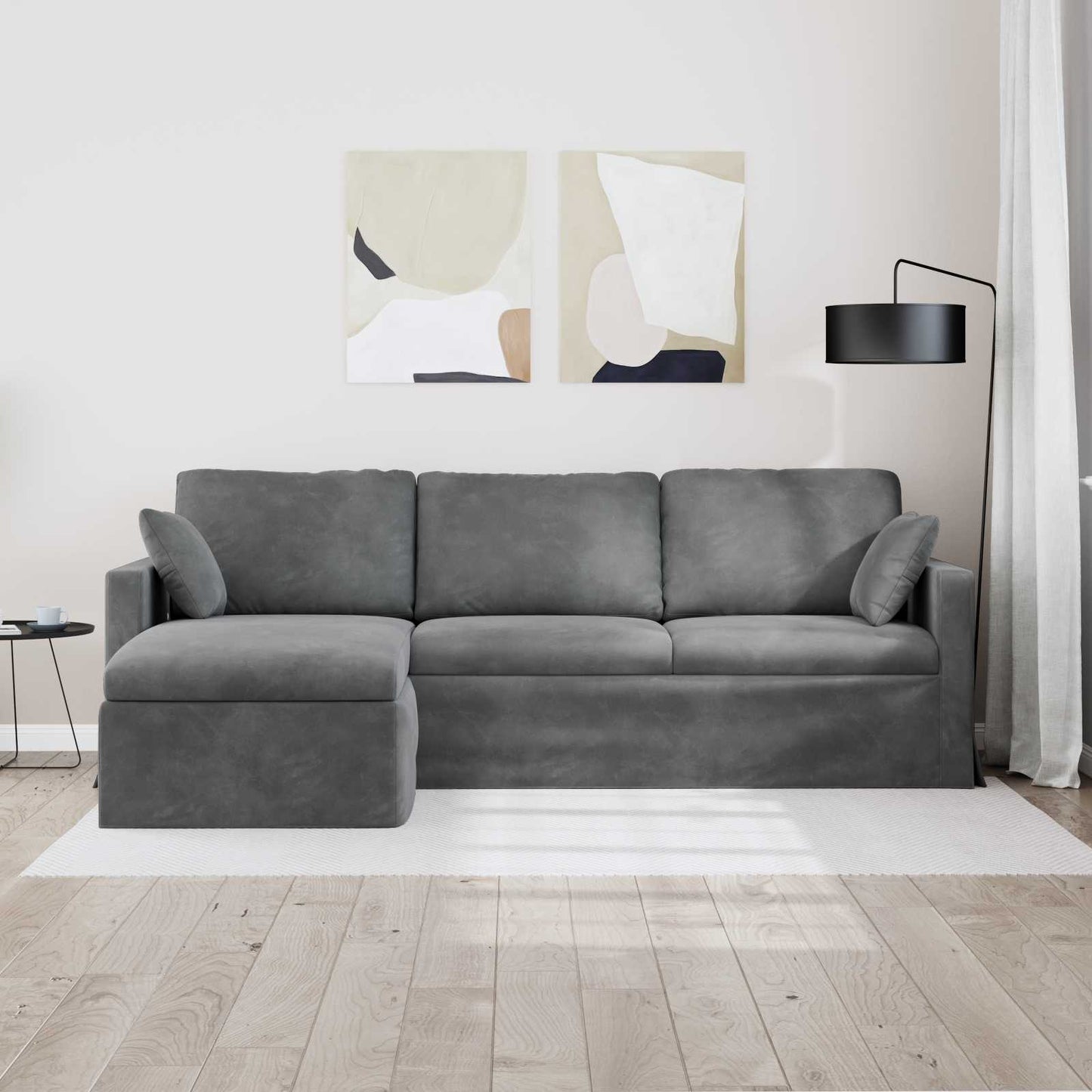 Sofa Dunkelgrau 228 x 134 x 80 cm Samt