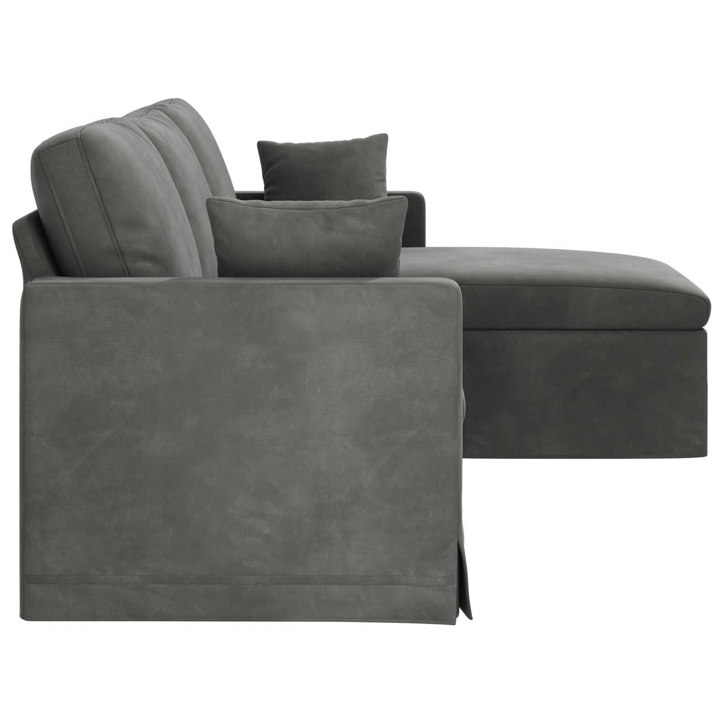 Sofa Dunkelgrau 228 x 134 x 80 cm Samt