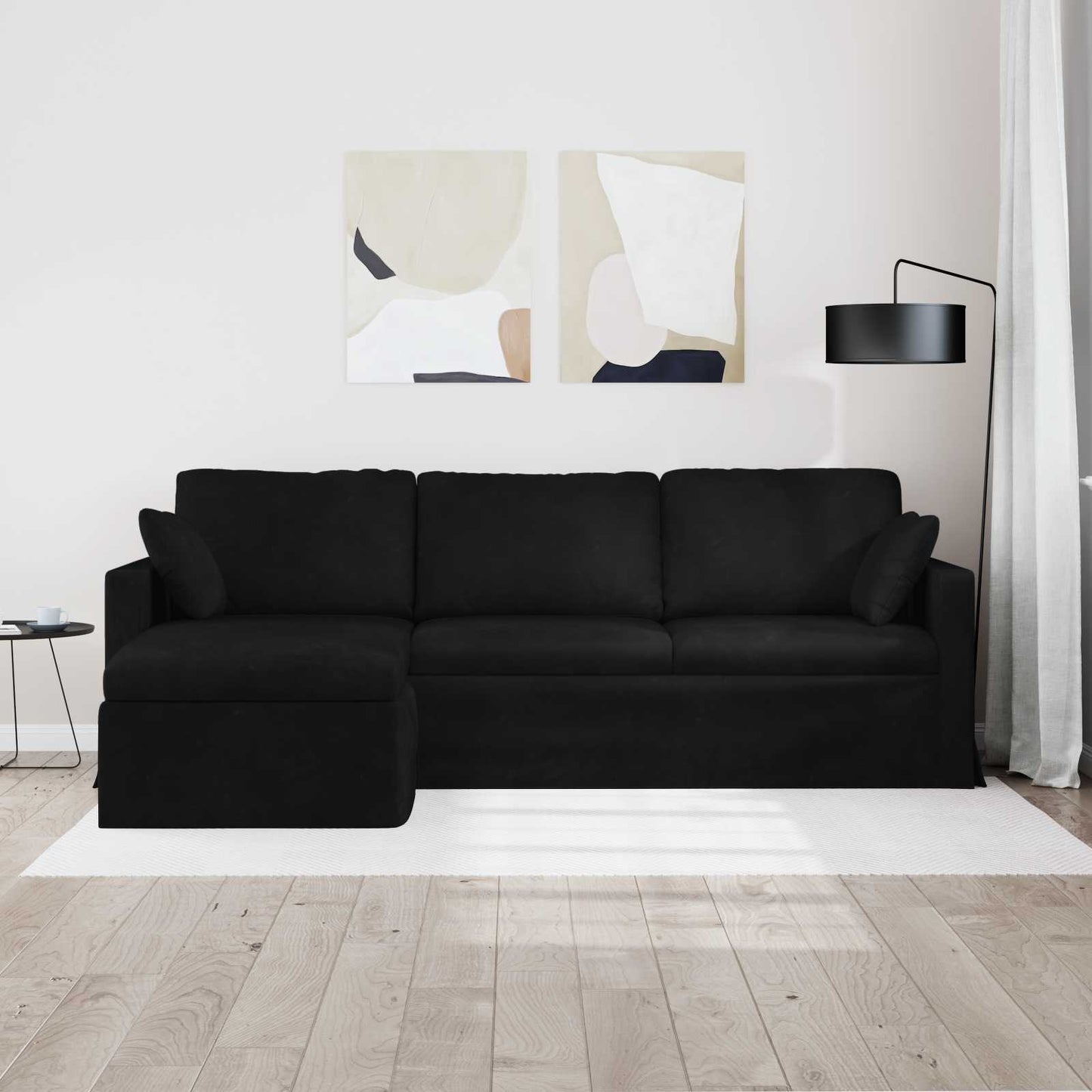 Sofa Schwarz 228 x 134 x 80 cm Samt