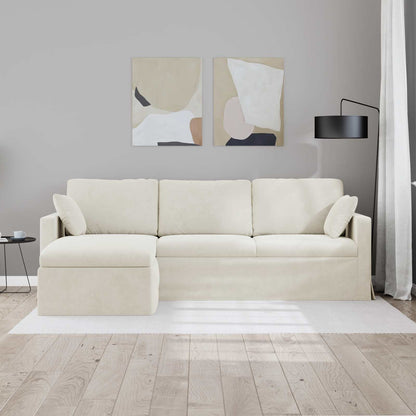 Sofa Creme 228 x 134 x 80 cm Samt