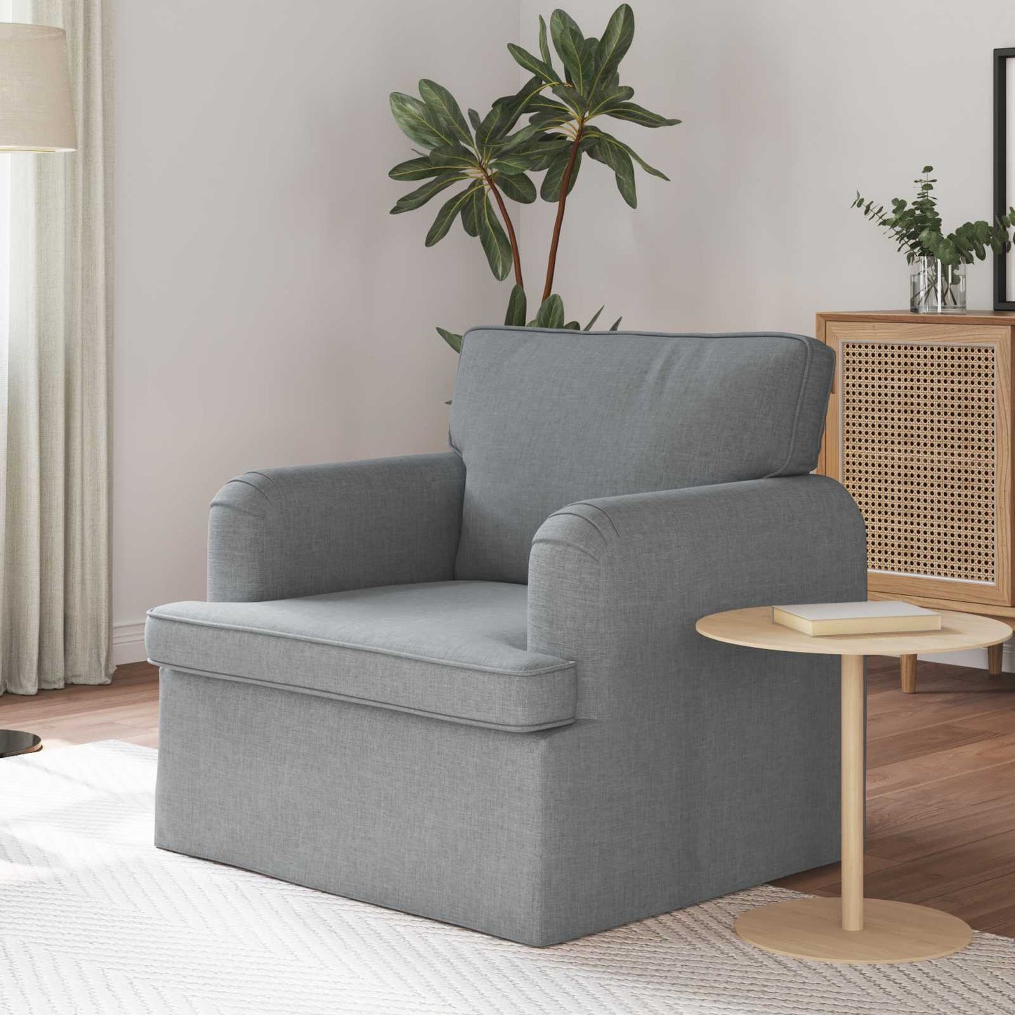 Sofa Hellgrau 84 x 80 x 85 cm Stoff