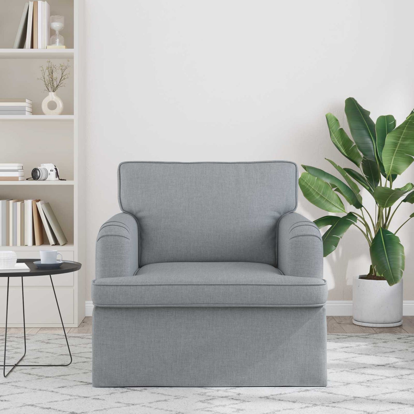 Sofa Hellgrau 84 x 80 x 85 cm Stoff