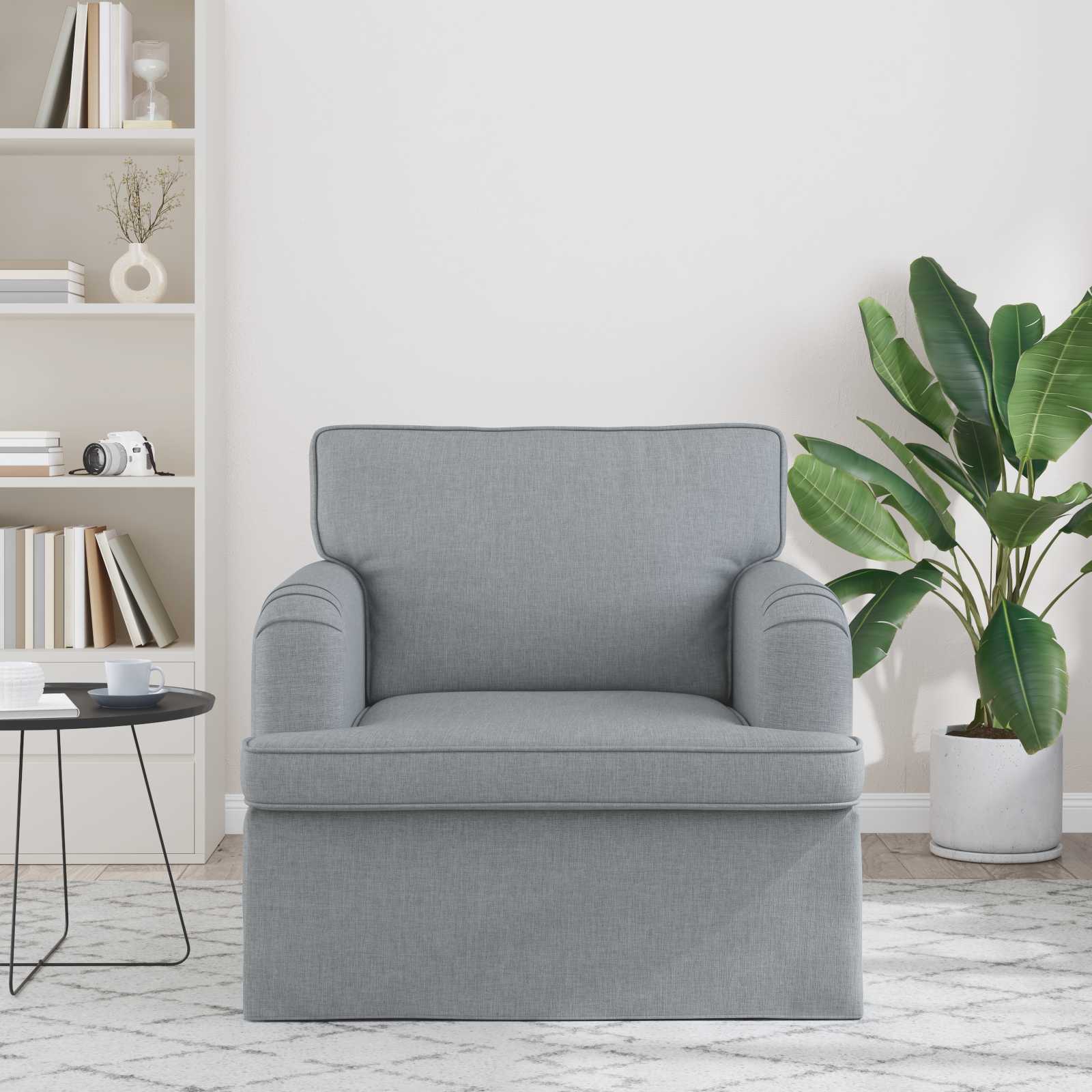 Sofa Hellgrau 84 x 80 x 85 cm Stoff