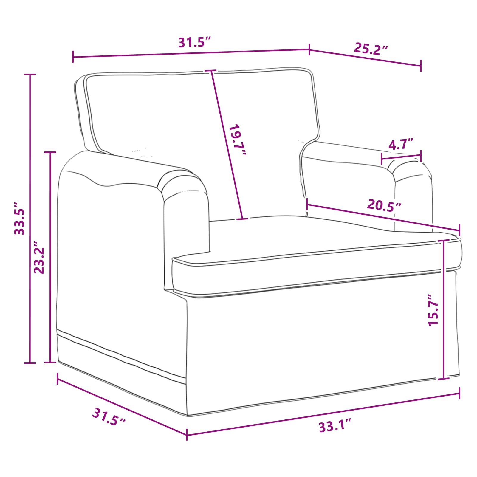 Sofa Dunkelgrau 84 x 80 x 85 cm Stoff