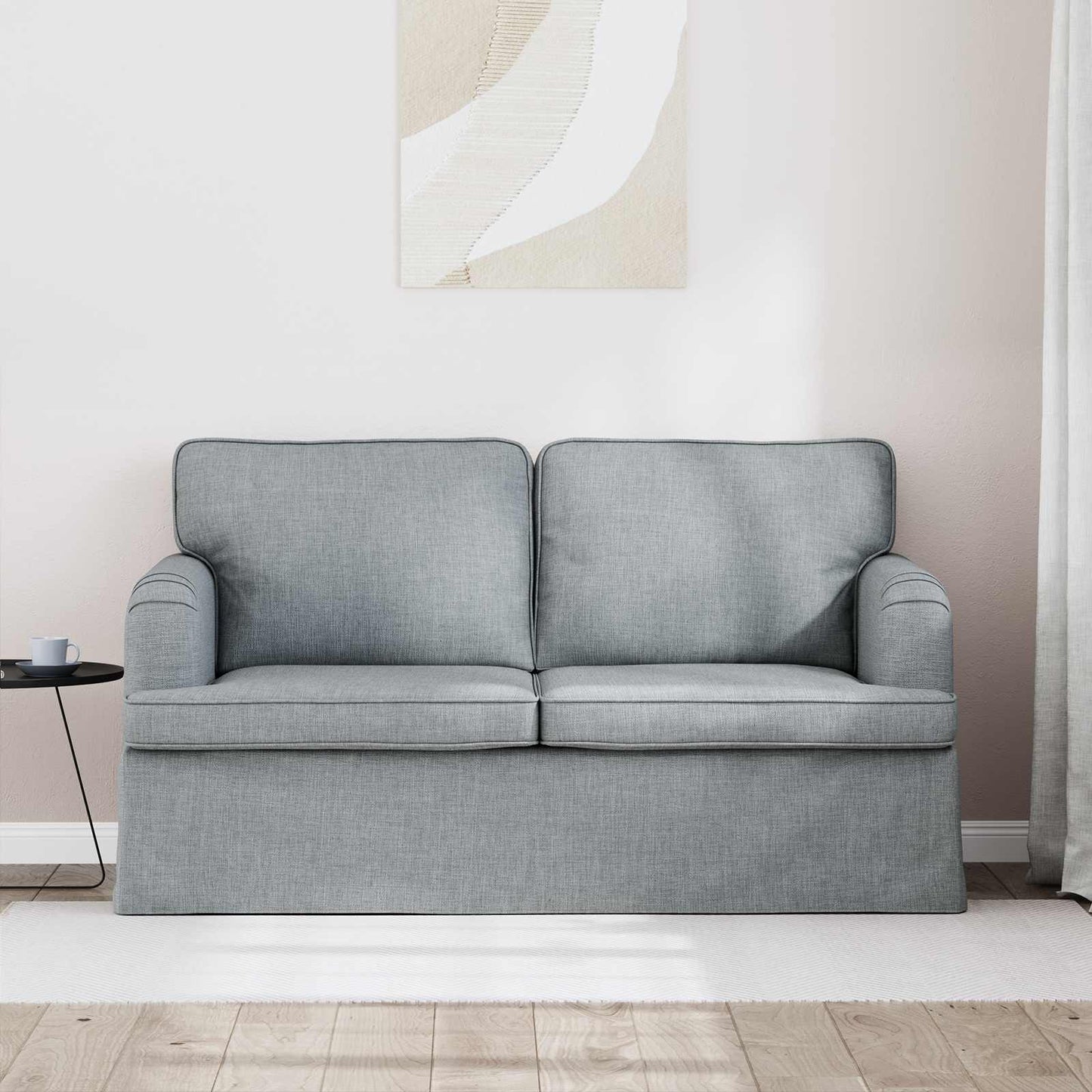 Sofa Hellgrau 144 x 80 x 85 cm Stoff