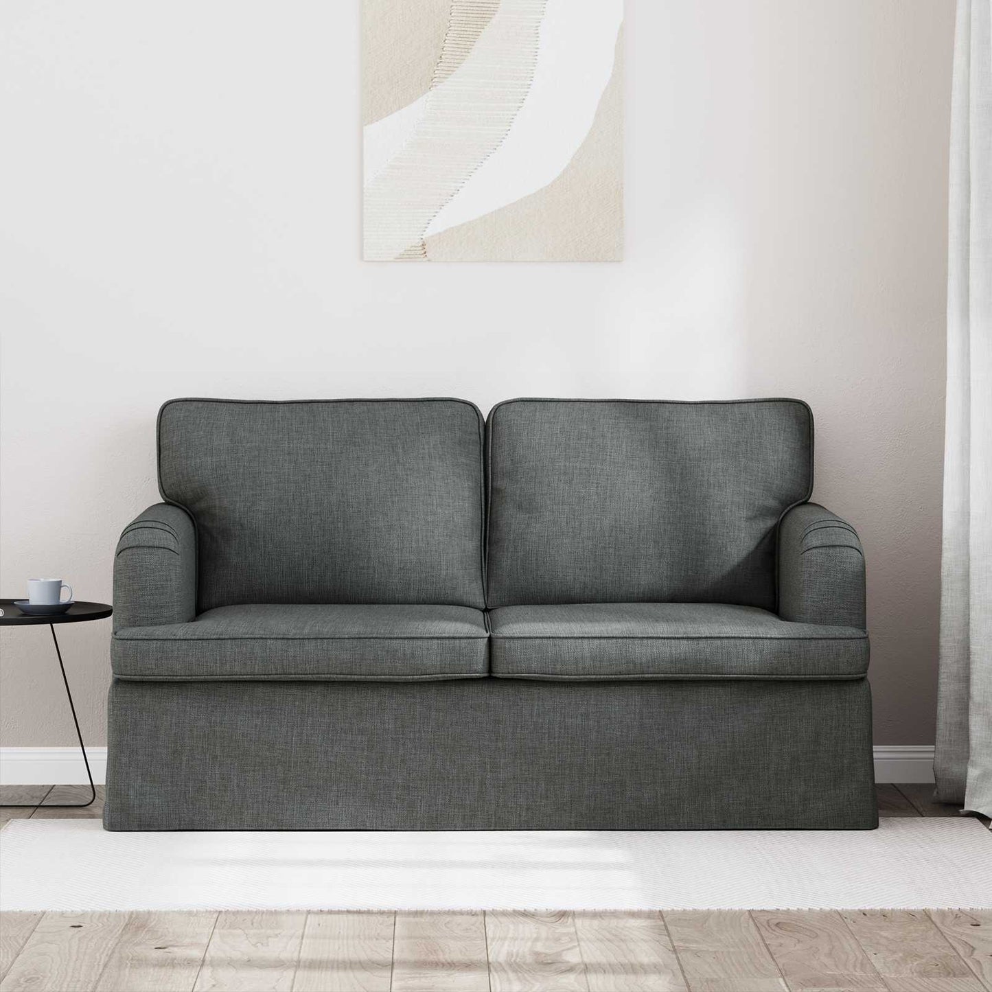 Sofa Dunkelgrau 144 x 80 x 85 cm Stoff