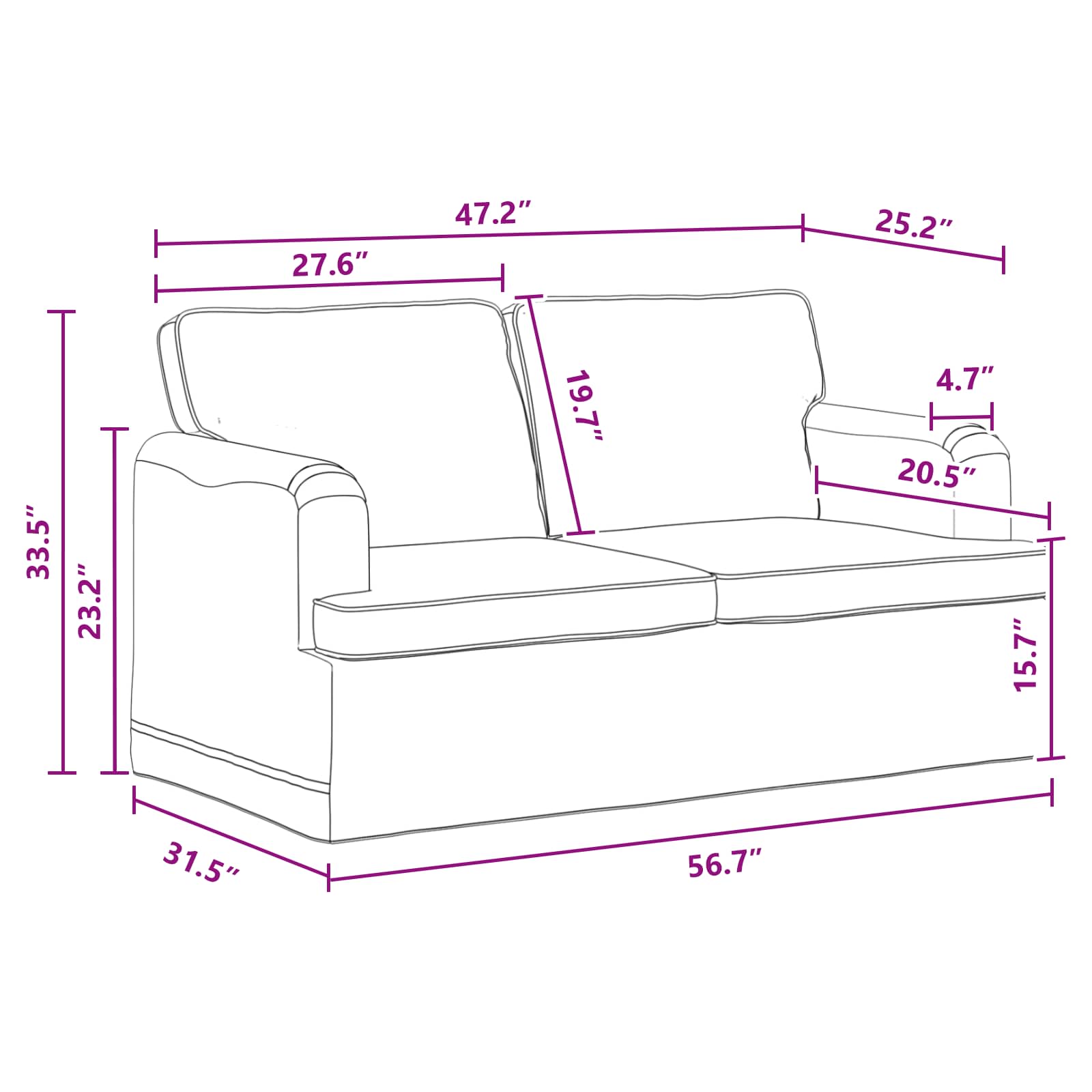 Sofa Dunkelgrau 144 x 80 x 85 cm Stoff