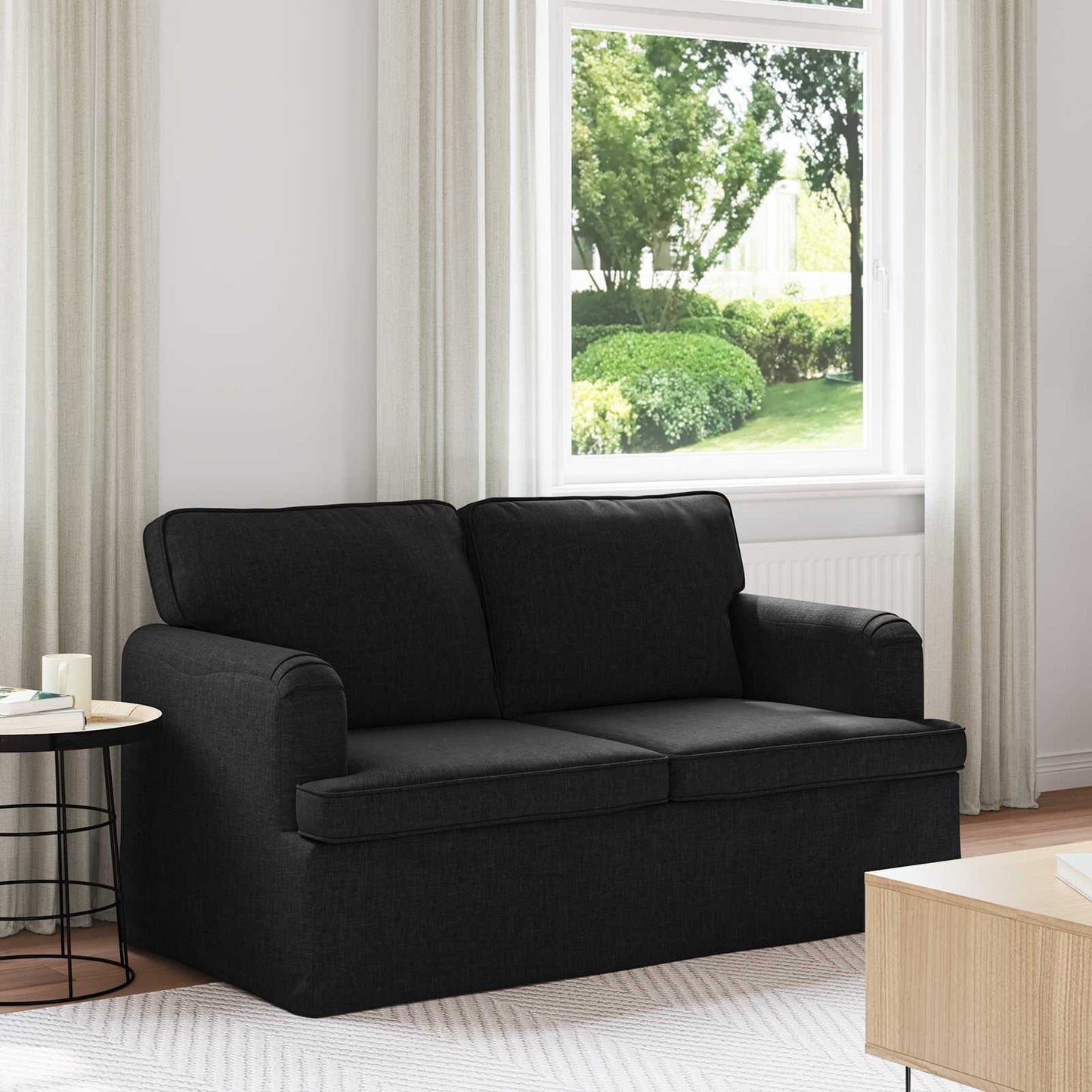 Sofa Schwarz 144 x 80 x 85 cm Stoff