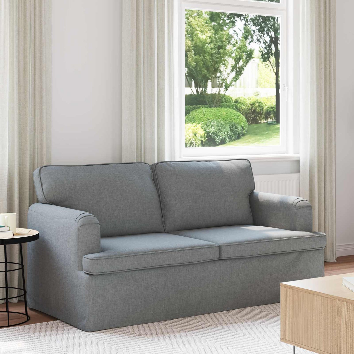 Sofa Hellgrau 162 x 80 x 85 cm Stoff