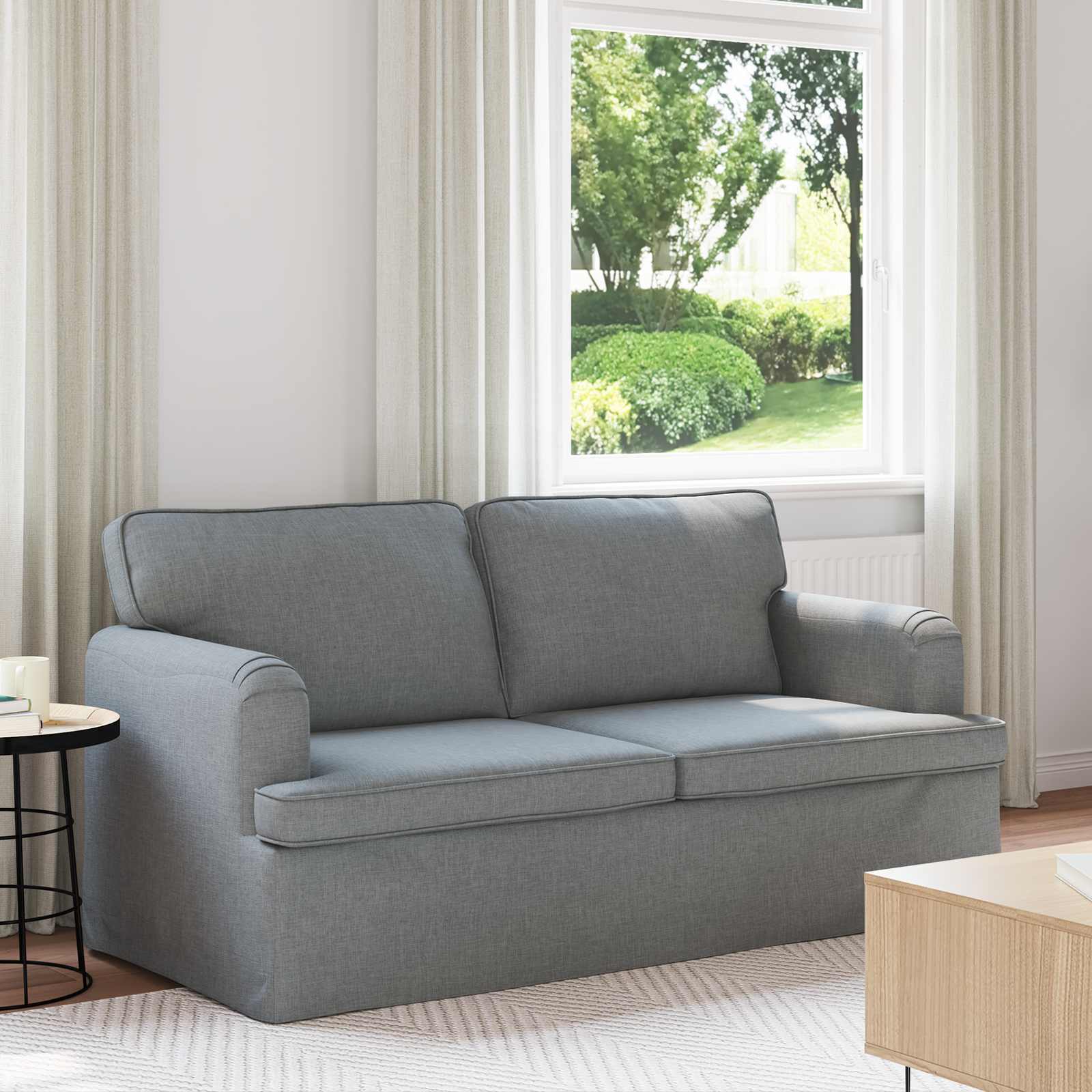 Sofa Hellgrau 162 x 80 x 85 cm Stoff