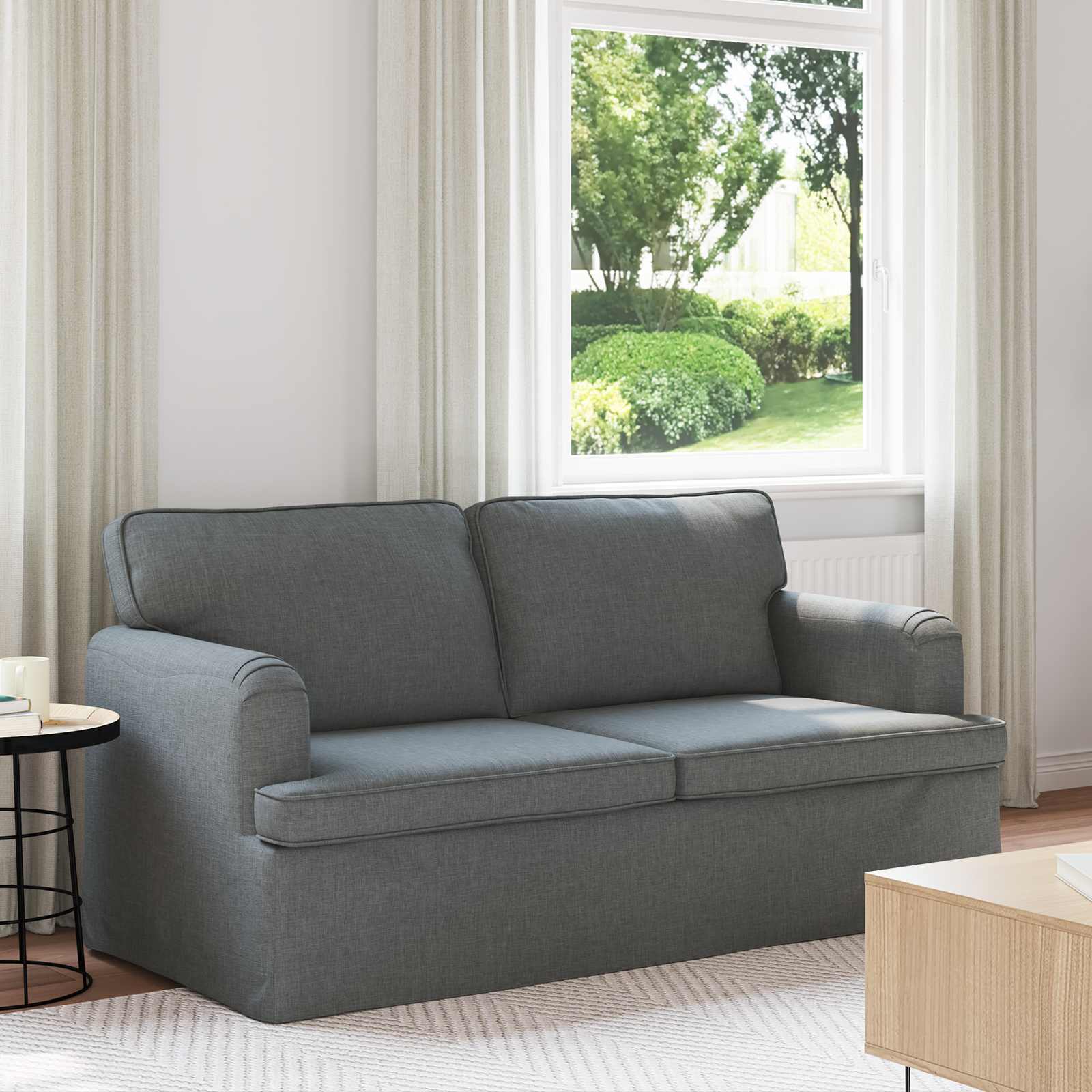 Sofa Dunkelgrau 162 x 80 x 85 cm Stoff