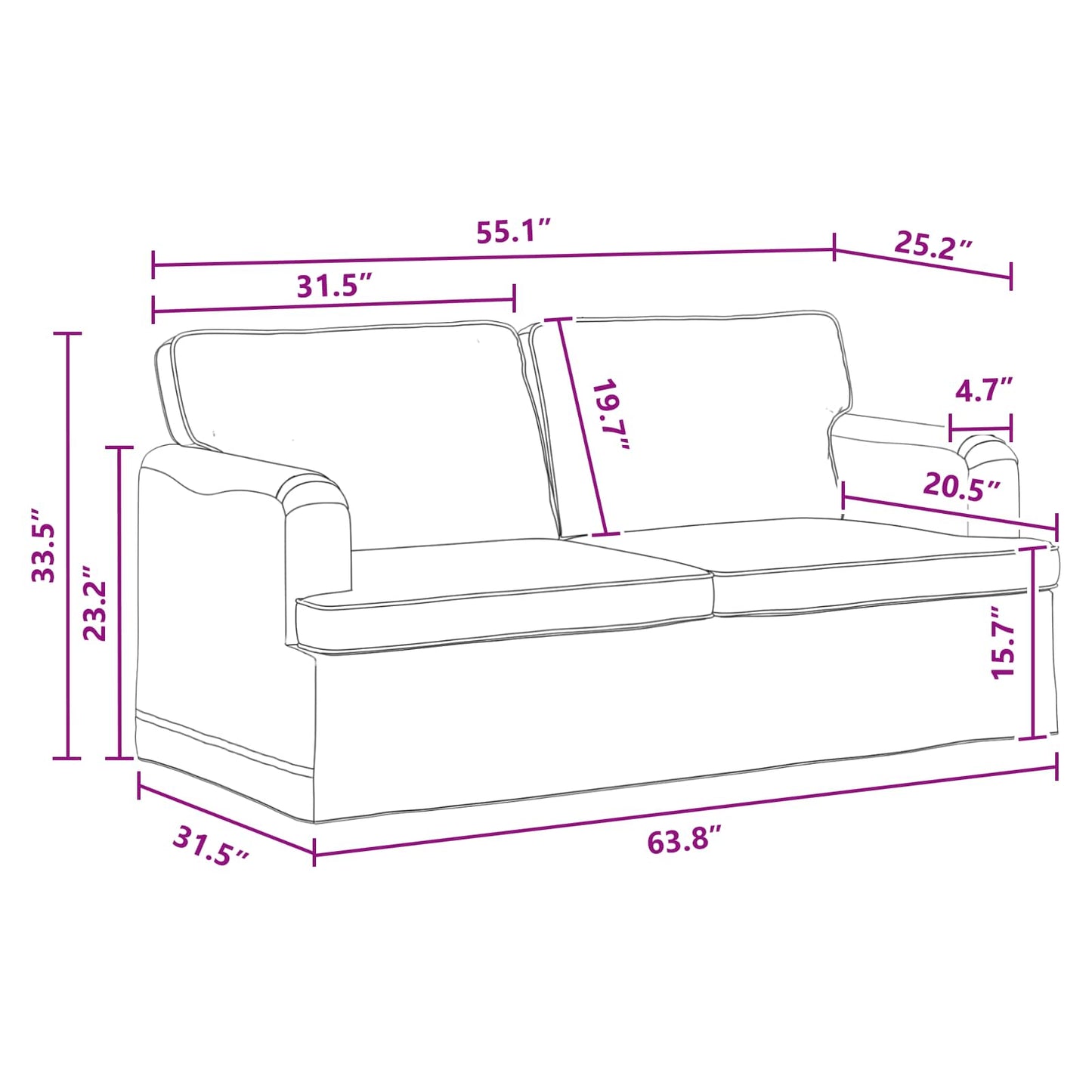 Sofa Dunkelgrau 162 x 80 x 85 cm Stoff
