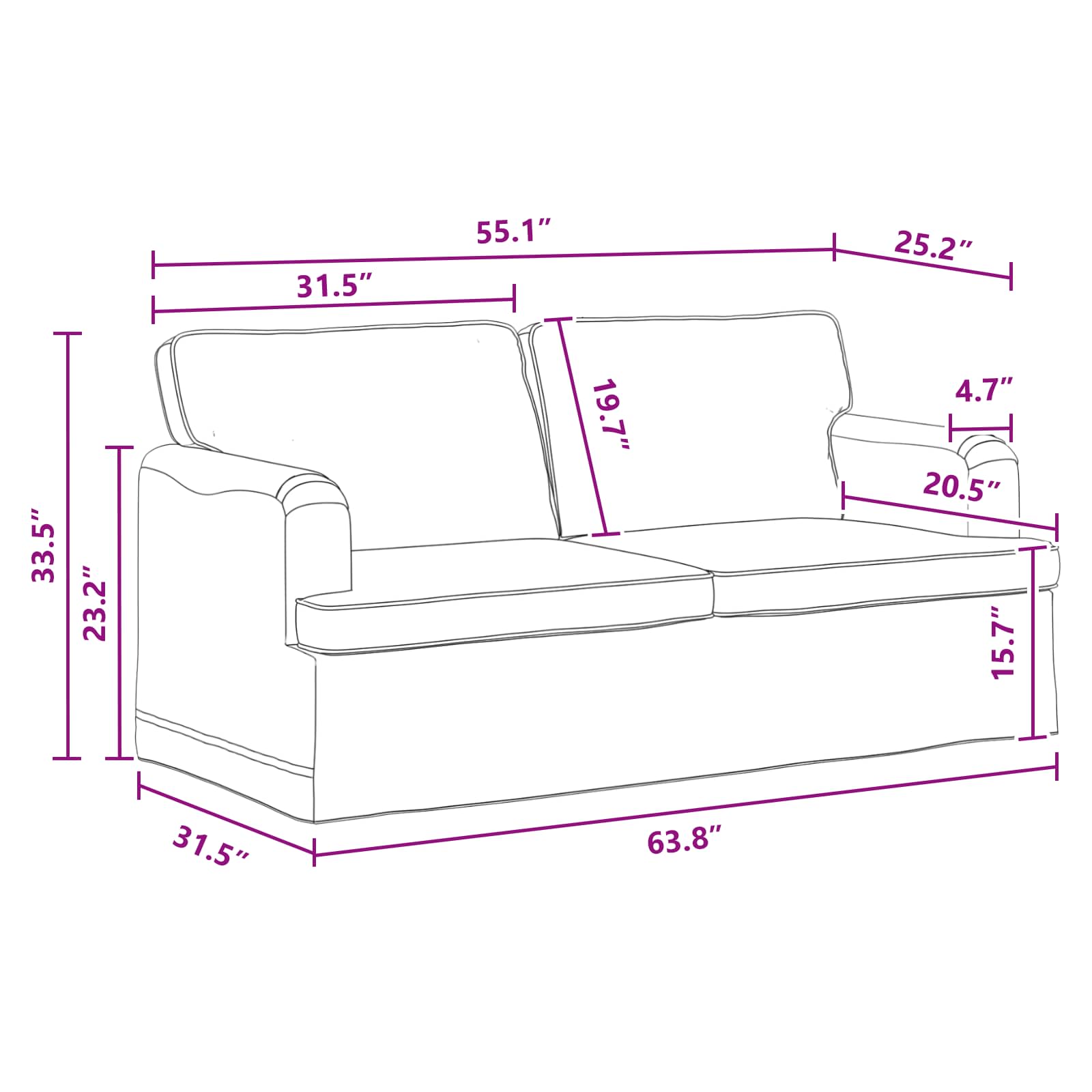 Sofa Dunkelgrau 162 x 80 x 85 cm Stoff