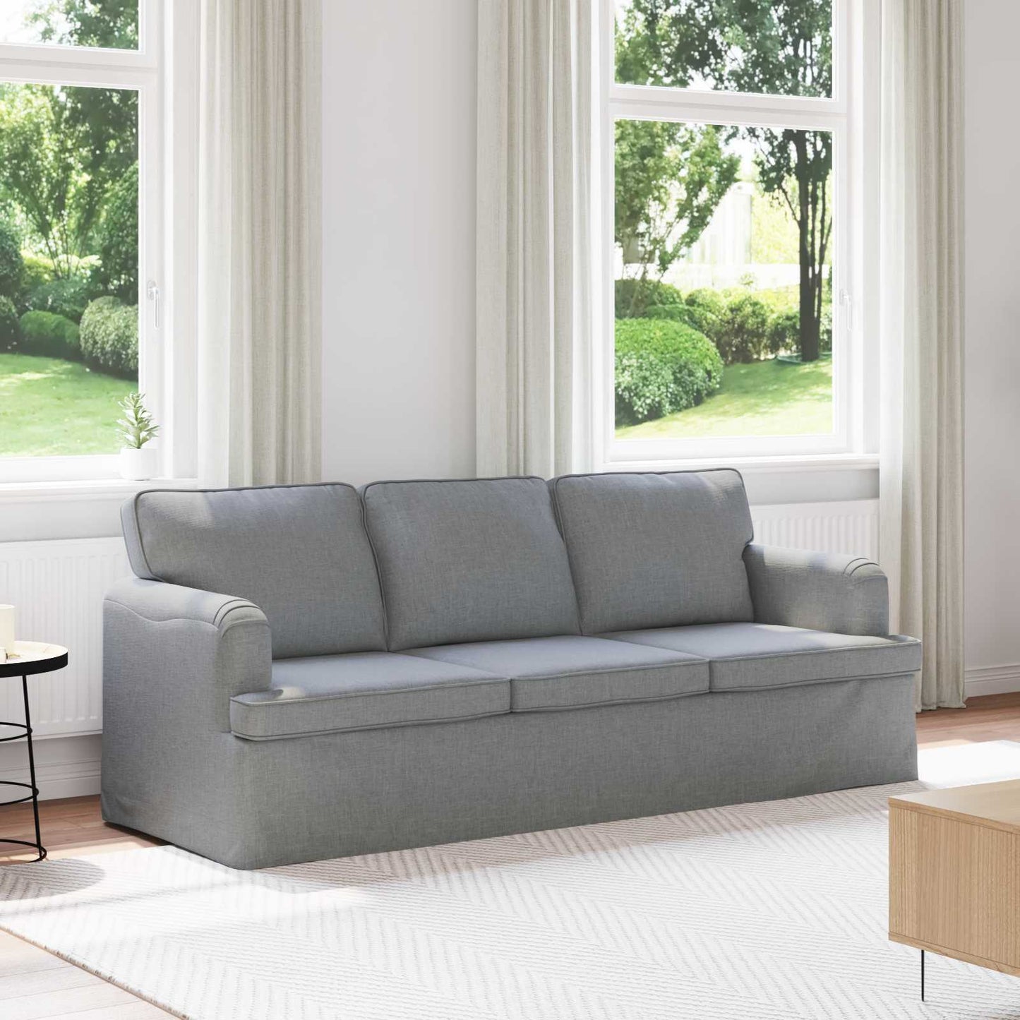 Sofa Hellgrau 201 x 80 x 85 cm Stoff