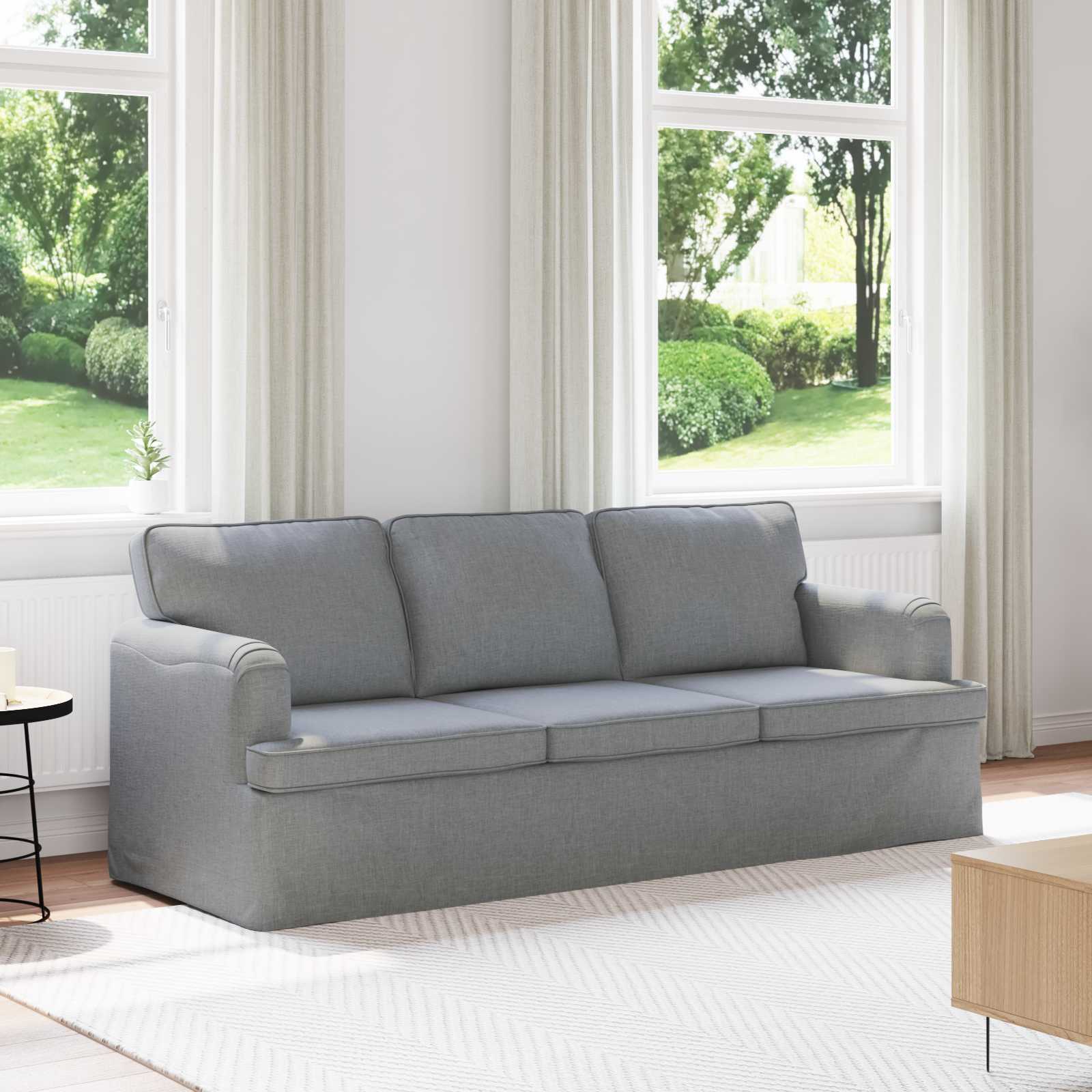 Sofa Hellgrau 201 x 80 x 85 cm Stoff