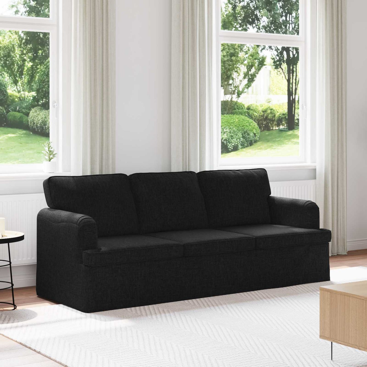 Sofa Schwarz 201 x 80 x 85 cm Stoff