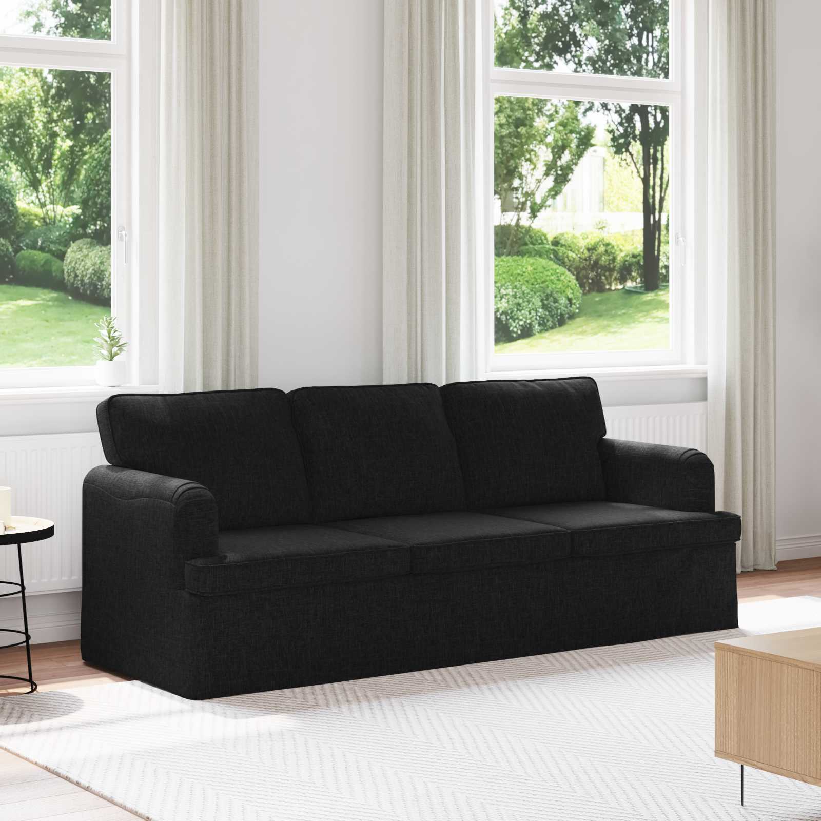 Sofa Schwarz 201 x 80 x 85 cm Stoff