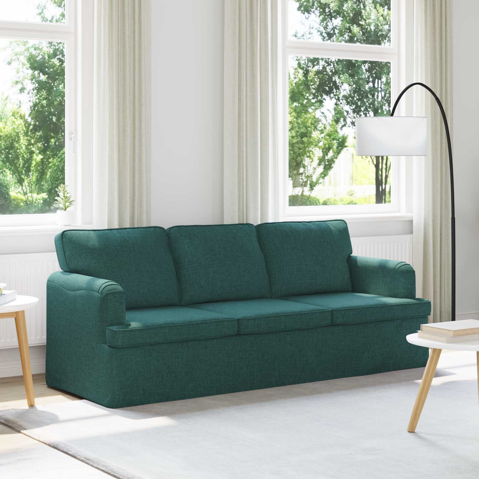 Sofa Dunkelgrün 201 x 80 x 85 cm Stoff