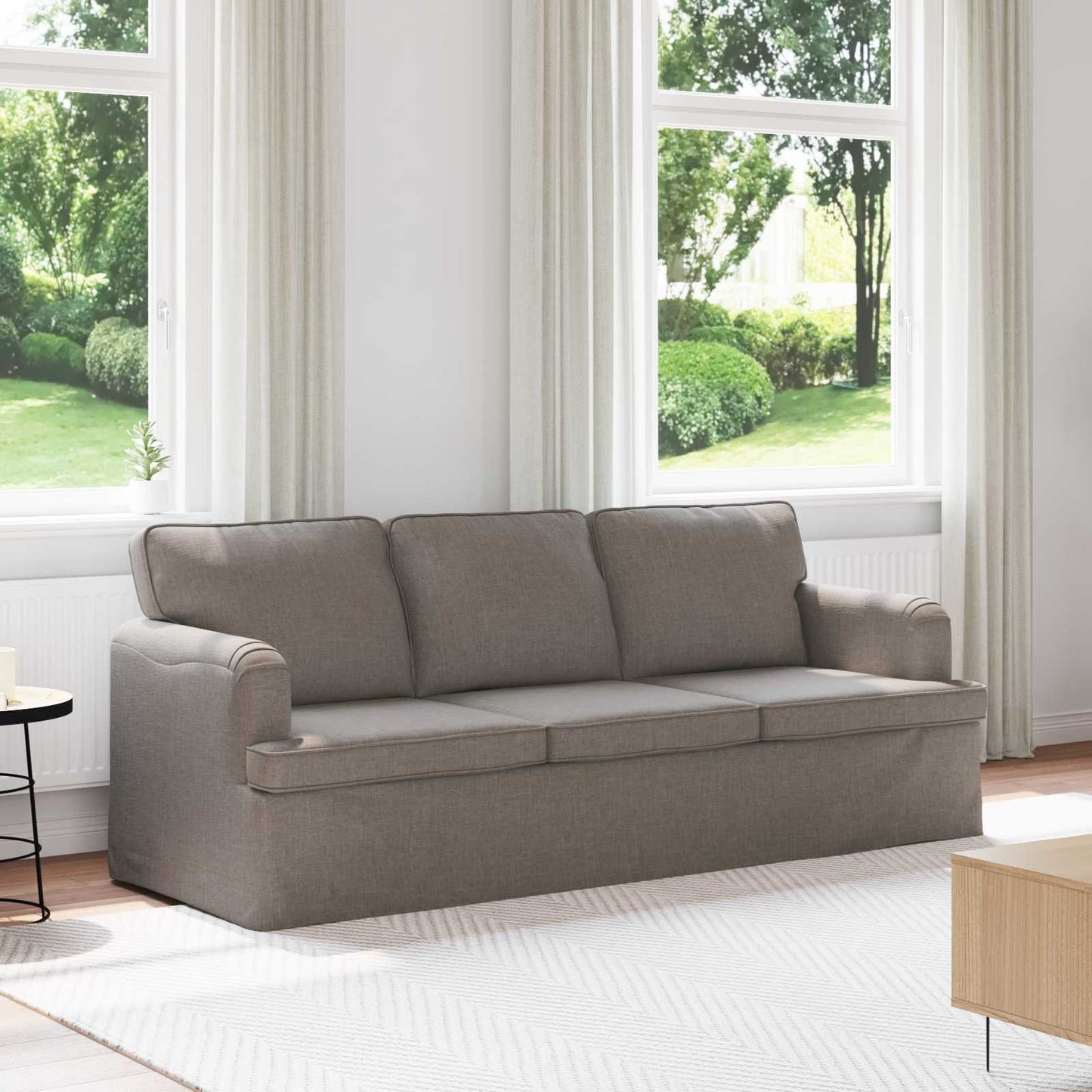 Sofa Taupe 201 x 80 x 85 cm Stoff