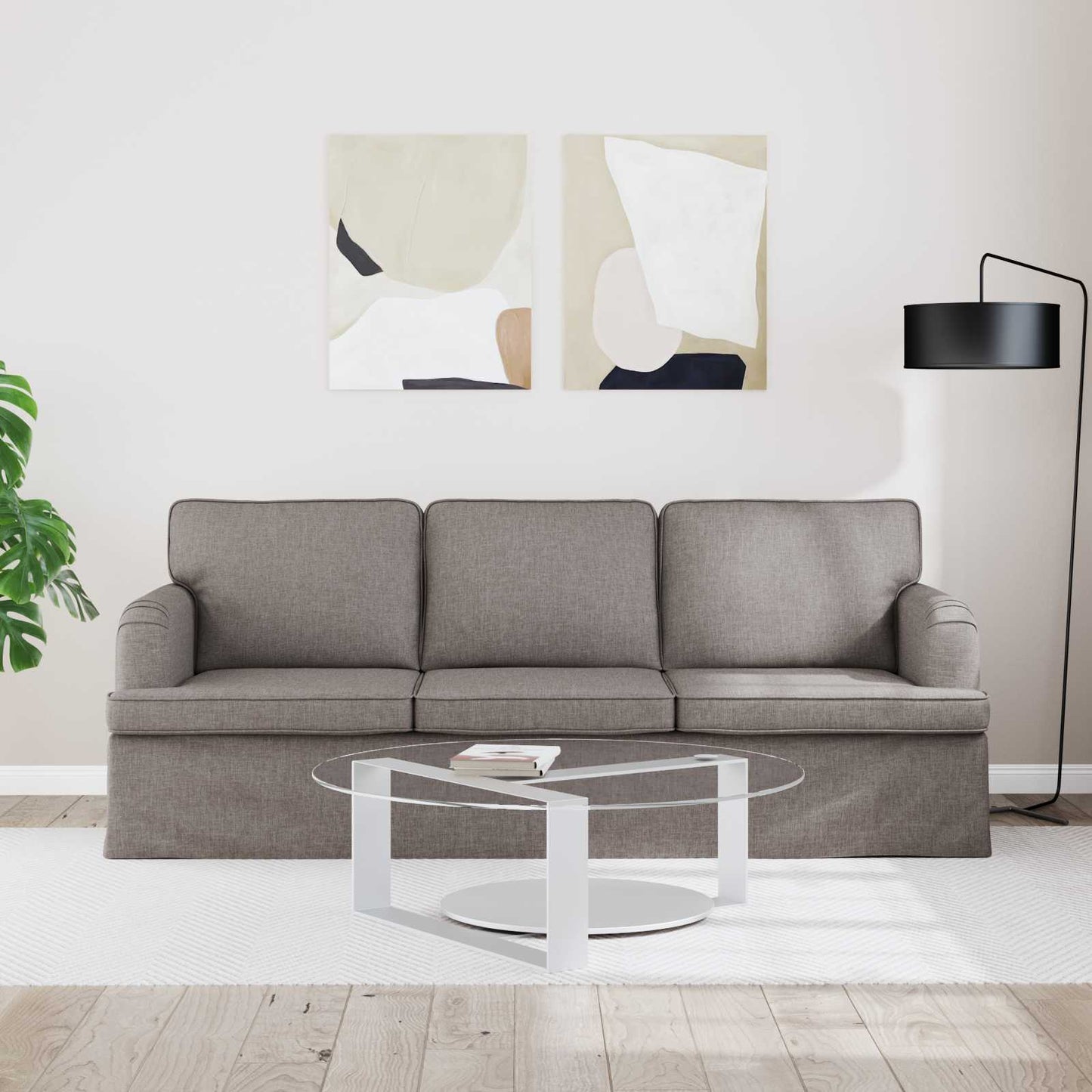 Sofa Taupe 201 x 80 x 85 cm Stoff