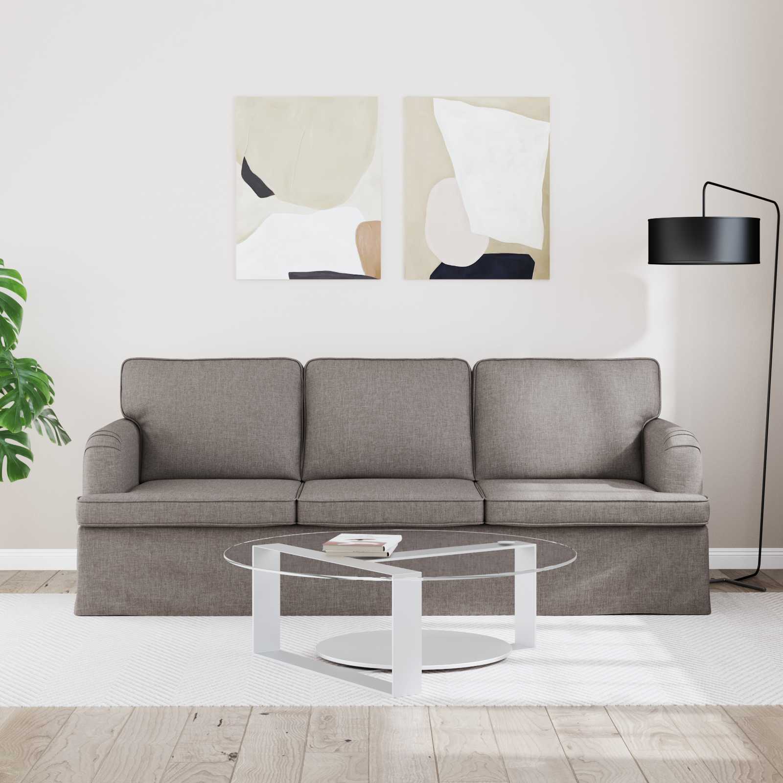 Sofa Taupe 201 x 80 x 85 cm Stoff