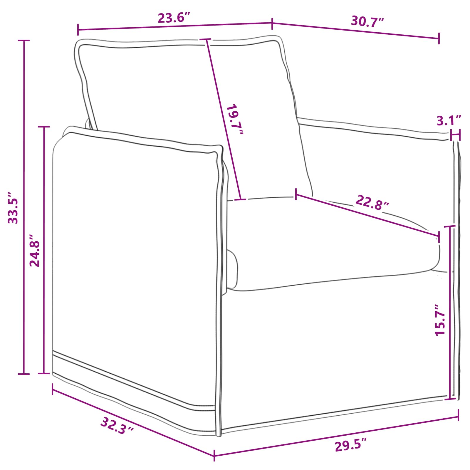 Sofa Dunkelgrau 75 x 82 x 85 cm Stoff