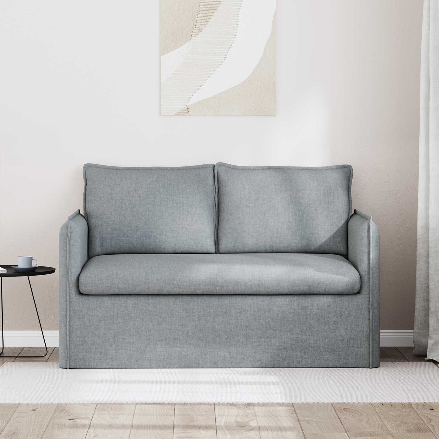 Sofa Hellgrau 136 x 82 x 85 cm Stoff