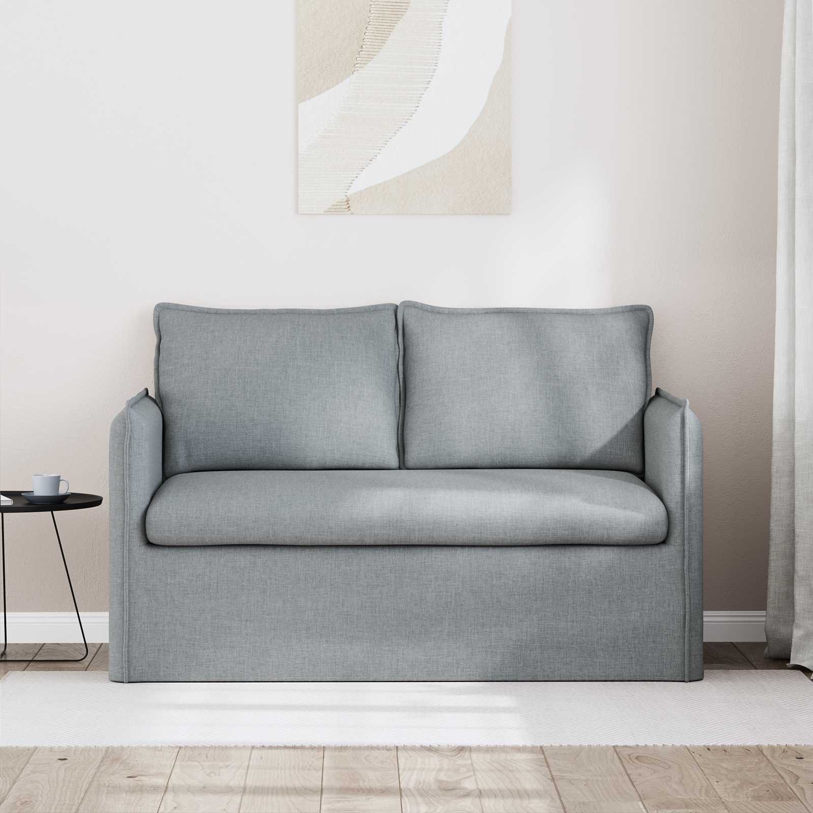 Sofa Hellgrau 136 x 82 x 85 cm Stoff