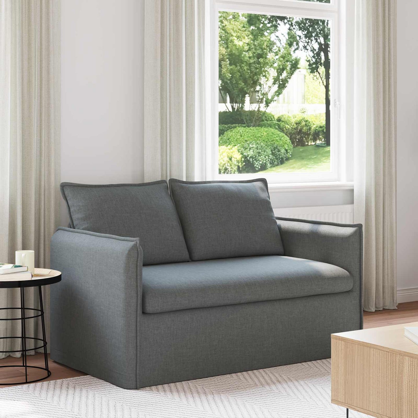 Sofa Dunkelgrau 136 x 82 x 85 cm Stoff