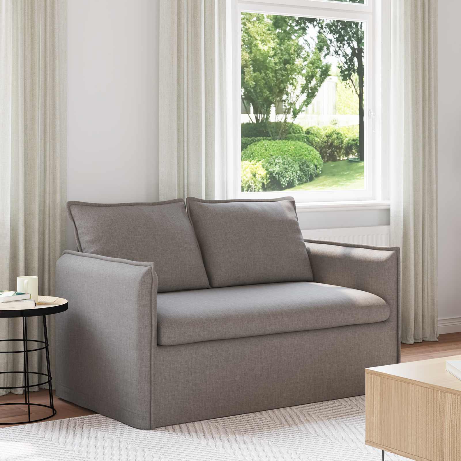 Sofa Taupe 136 x 82 x 85 cm Stoff