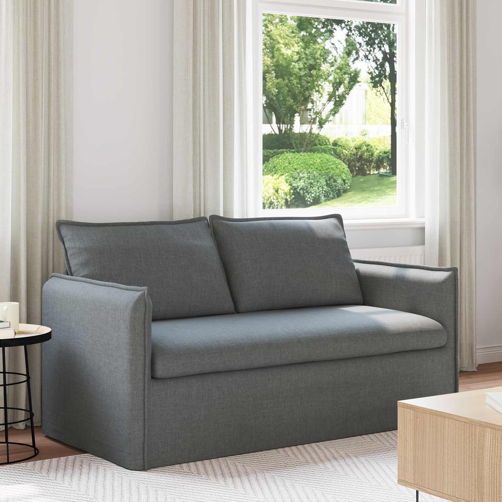 Sofa Dunkelgrau 156 x 82 x 85 cm Stoff
