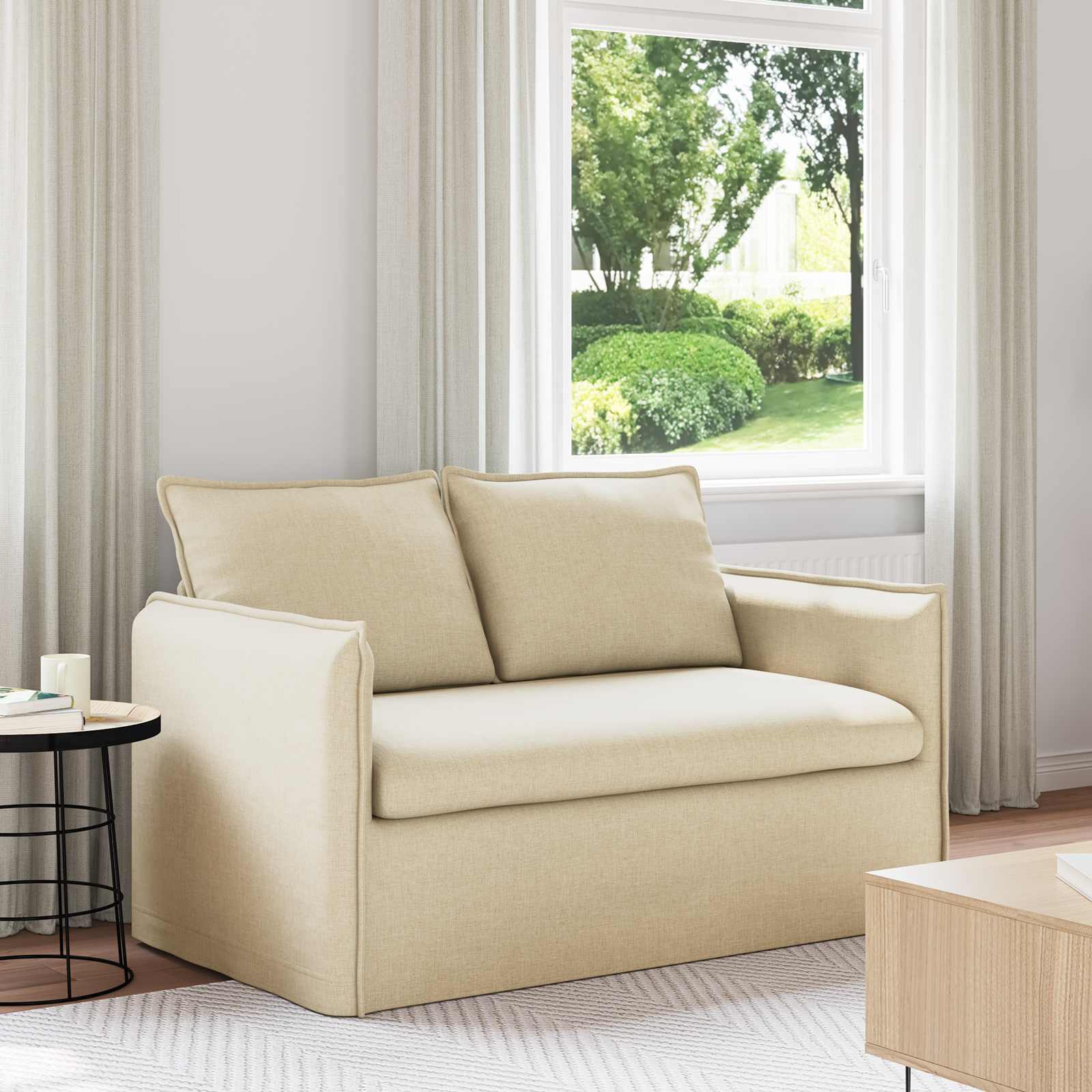 Sofa Creme 156 x 82 x 85 cm Stoff