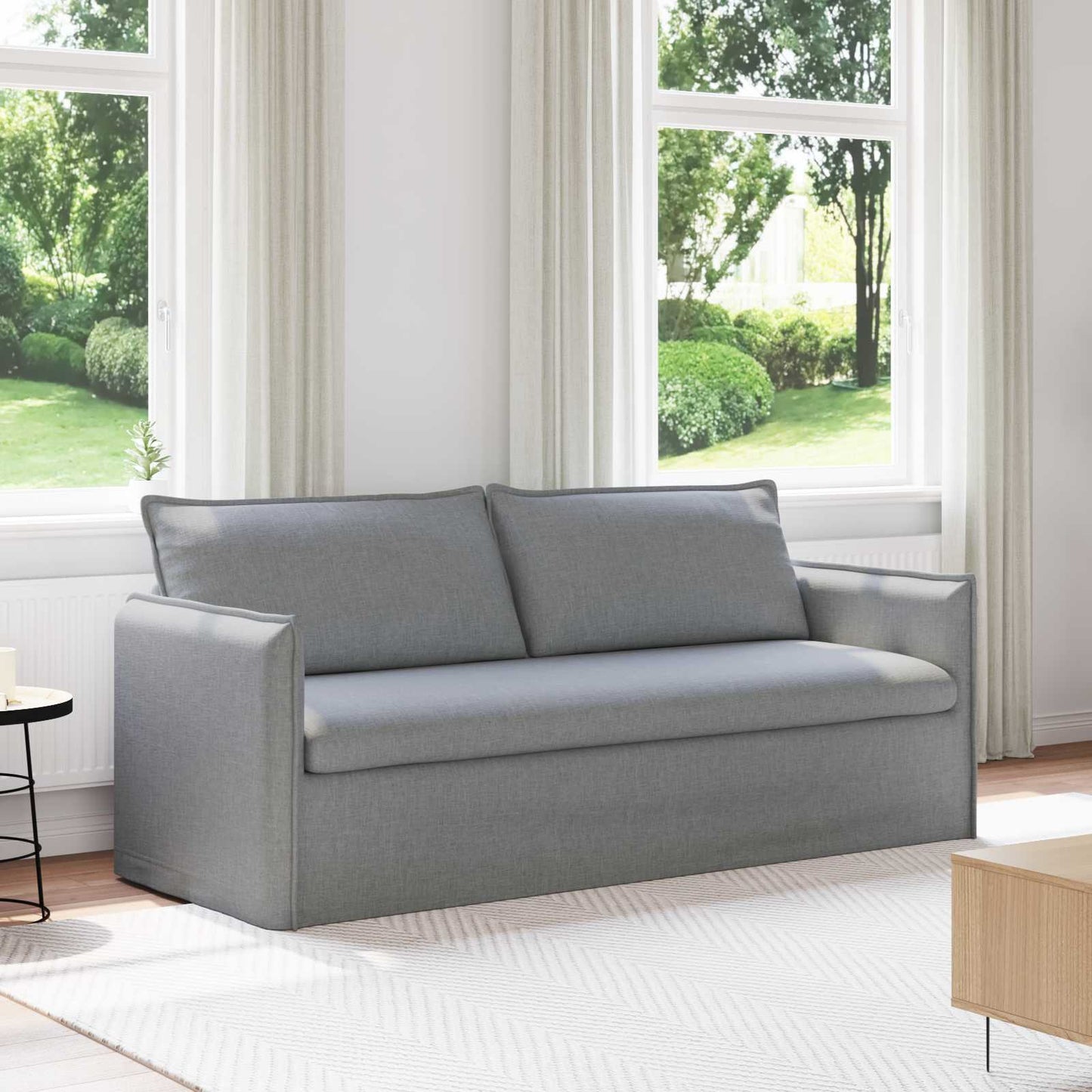Sofa Hellgrau 196 x 82 x 85 cm Stoff
