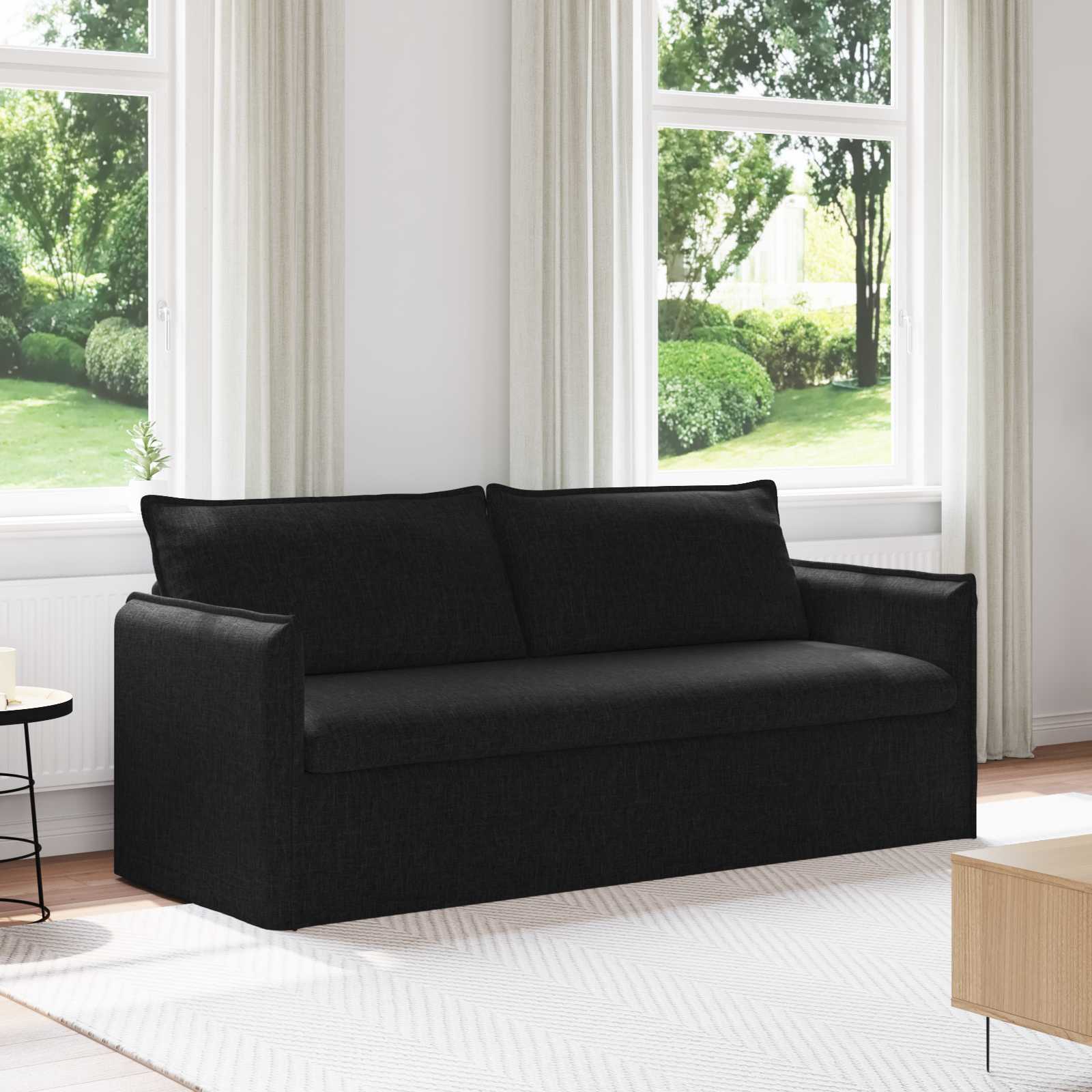 Sofa Schwarz 196 x 82 x 85 cm Stoff