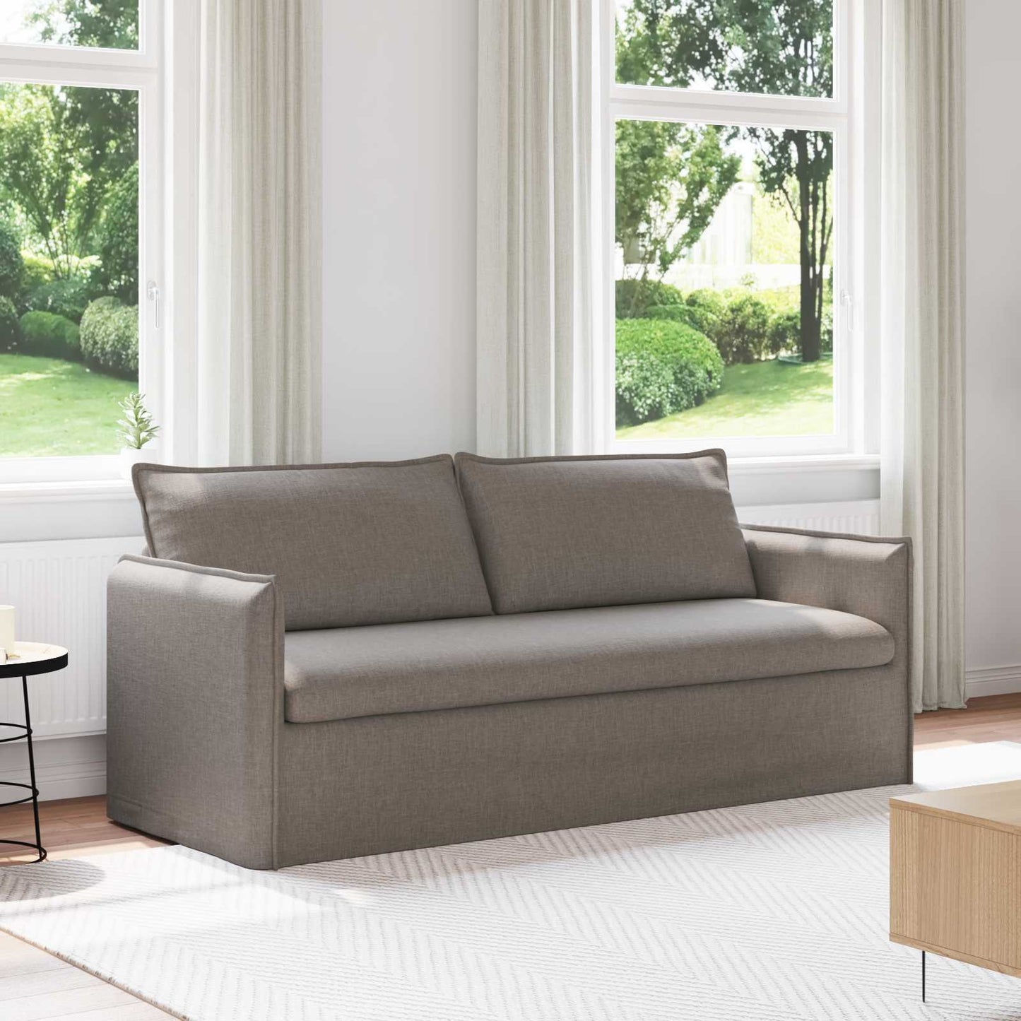 Sofa Taupe 196 x 82 x 85 cm Stoff