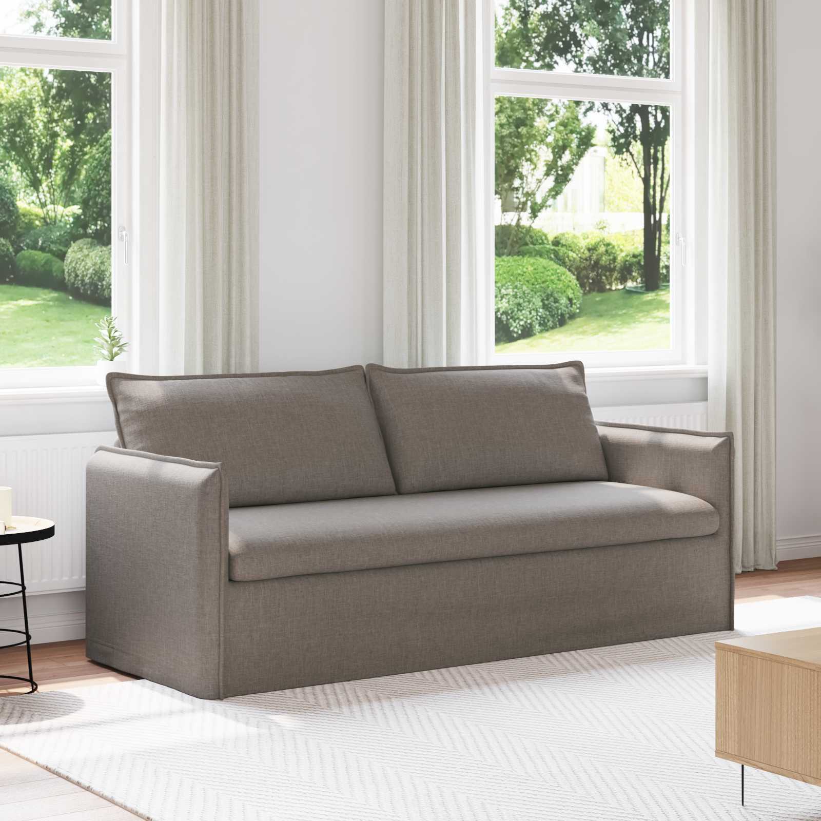 Sofa Taupe 196 x 82 x 85 cm Stoff