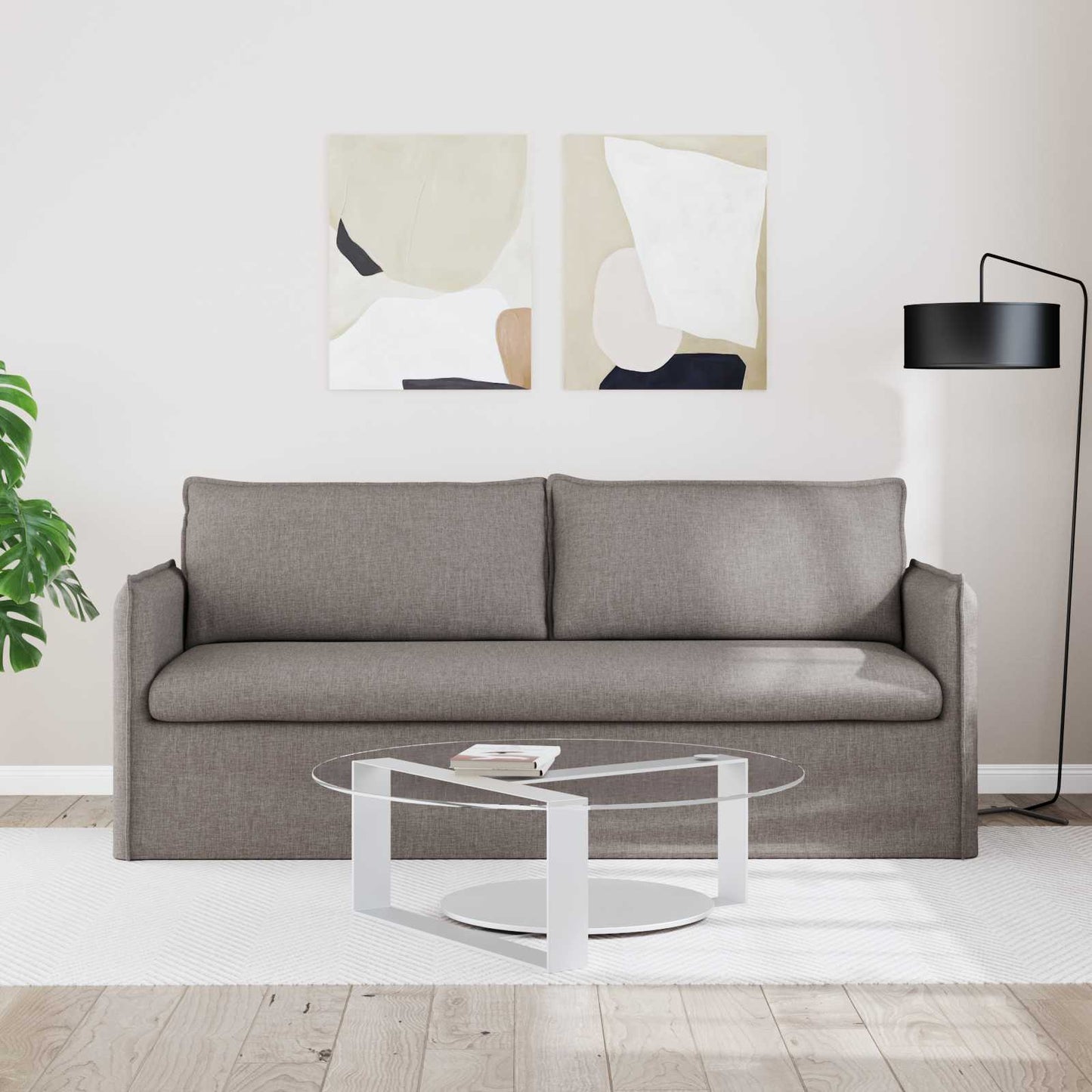 Sofa Taupe 196 x 82 x 85 cm Stoff
