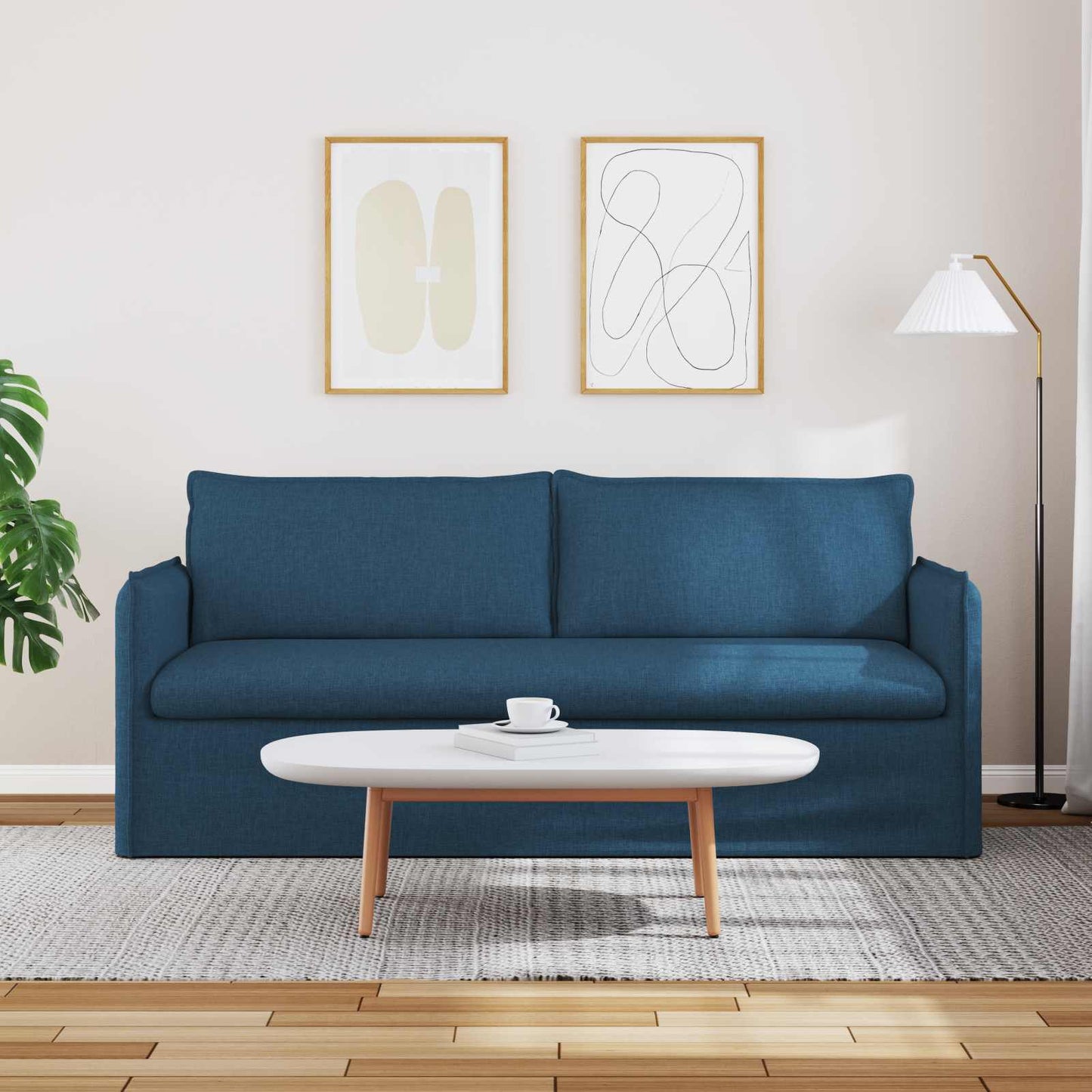 Sofa Blau 196 x 82 x 85 cm Stoff