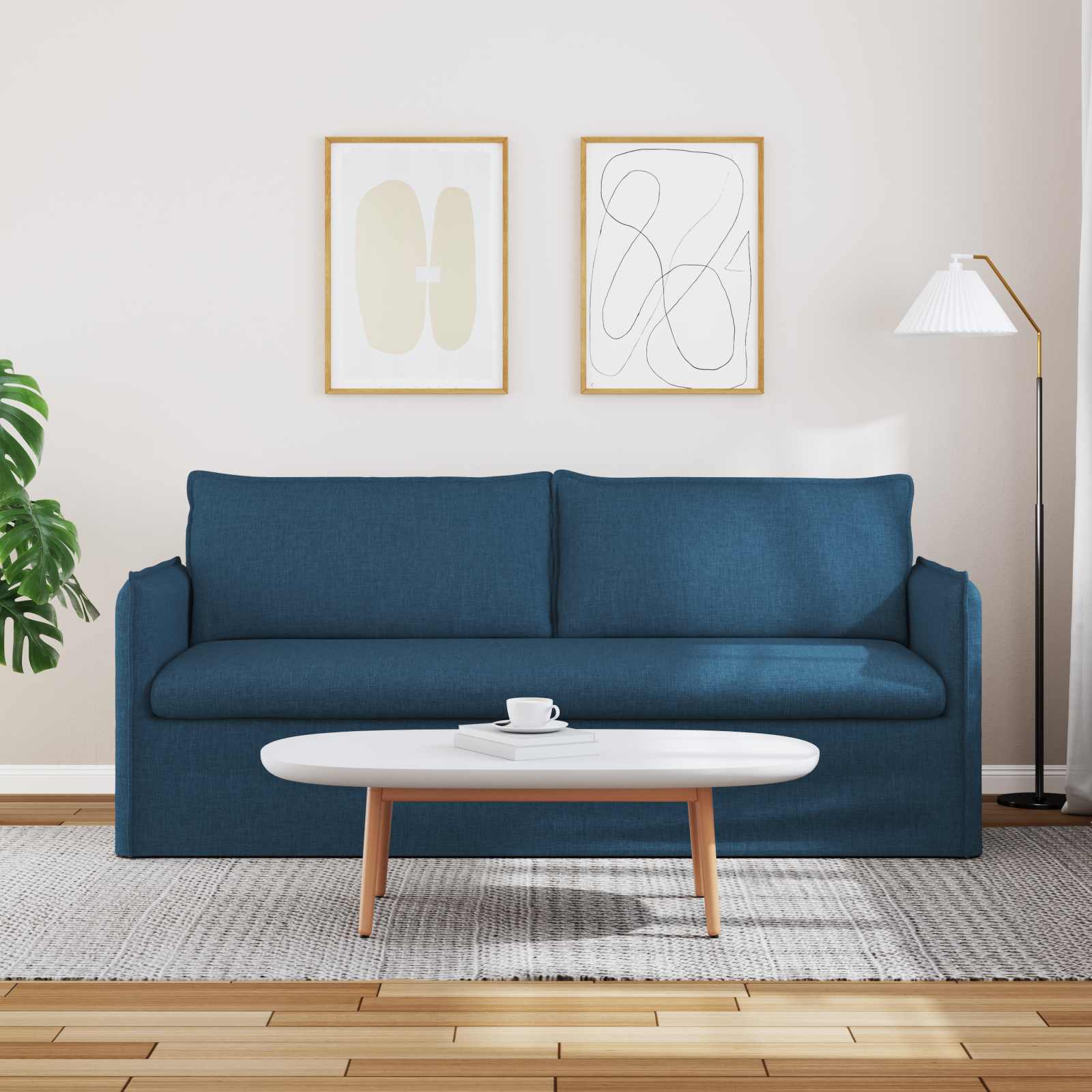 Sofa Blau 196 x 82 x 85 cm Stoff